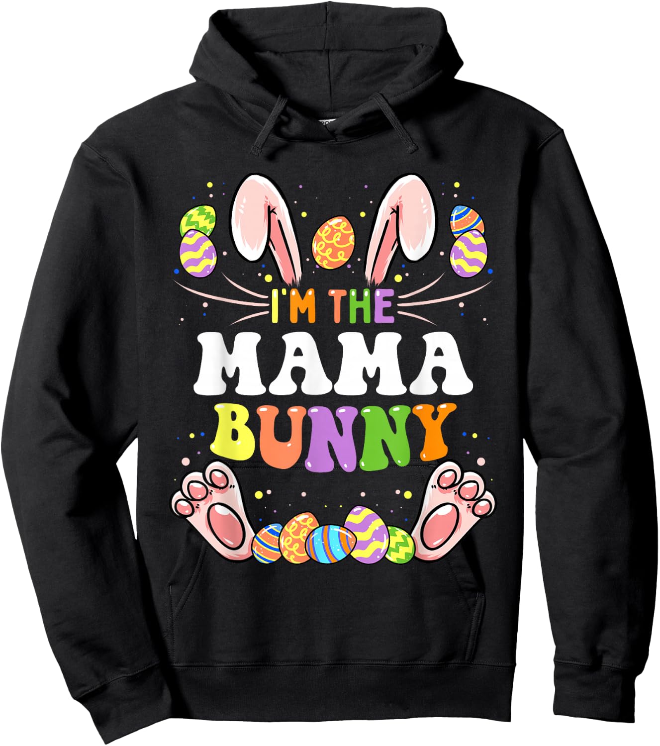 I'm The Mama Bunny Matching Family Easter Party Hoodie - Hoodie | Black