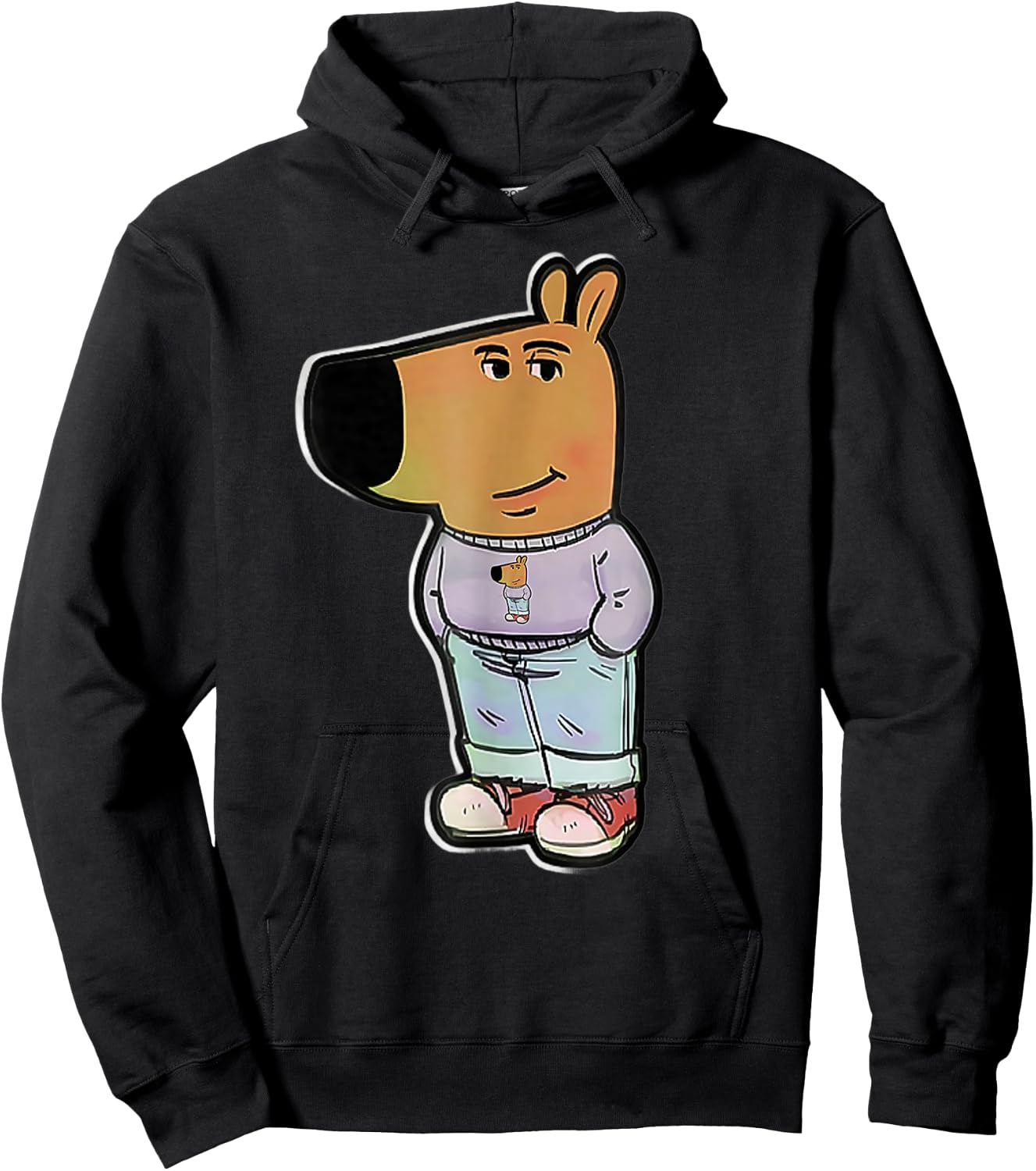 My new character DOUBLE Stylish chill guy meme Hoodie - Hoodie | Black