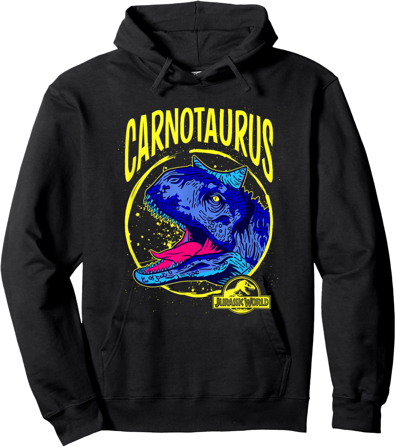 Jurassic World: Fallen Kingdom Carnotaurus Colour Retro Logo Hoodie - Hoodie | Black