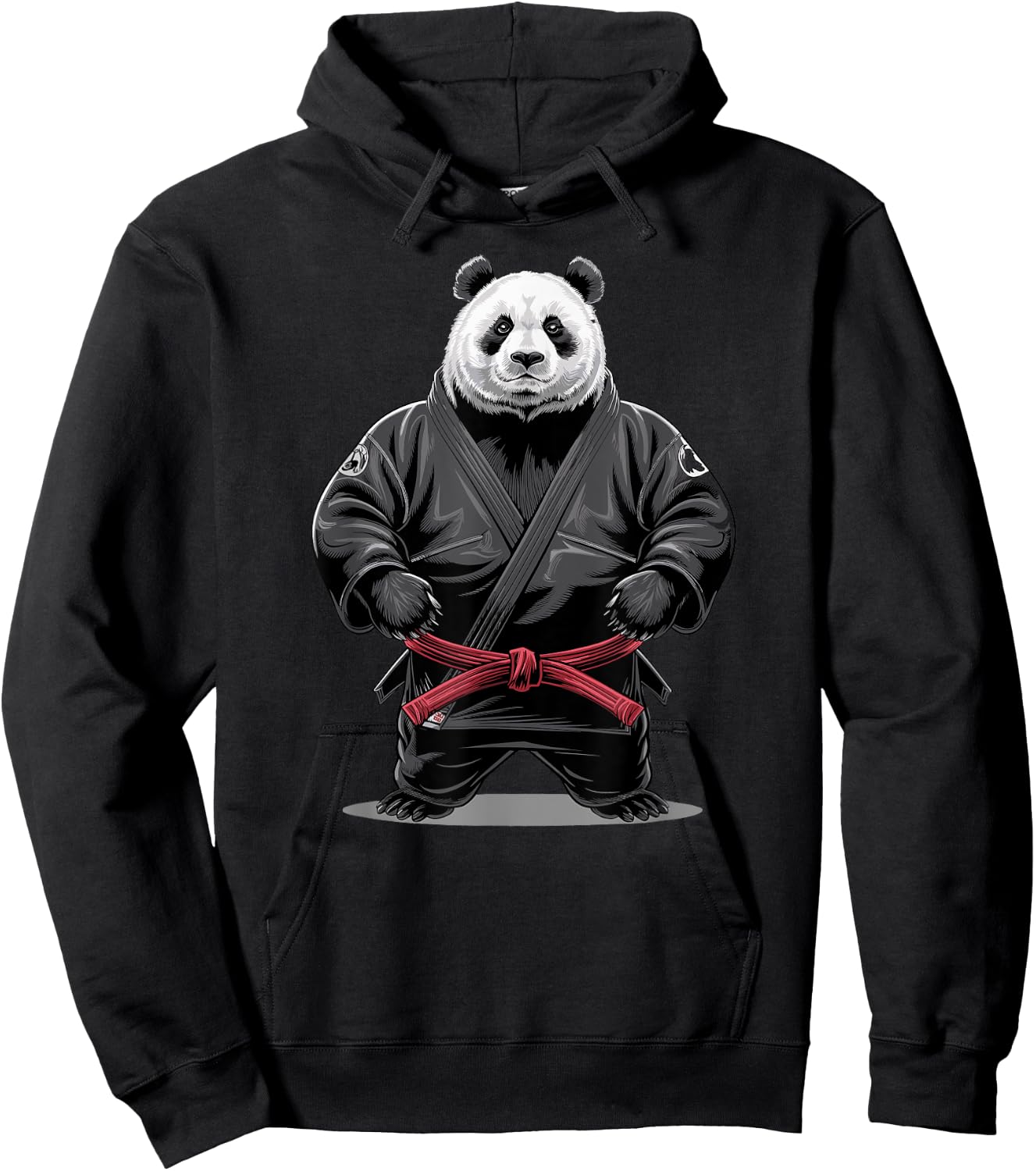 Martial Arts Panda Judo Black Belt Red Fighter Hoodie - Hoodie | Black