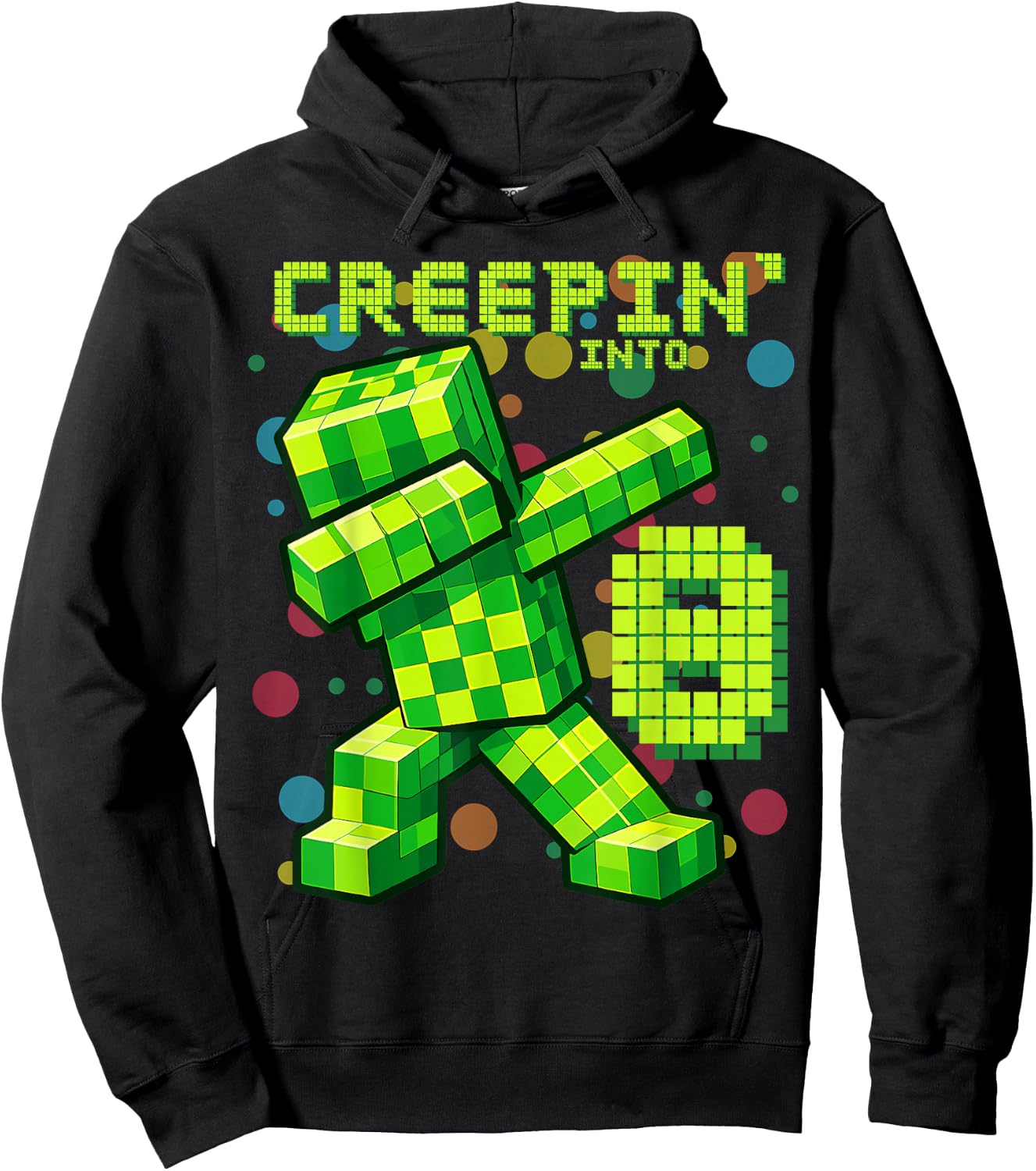 It's My 8th Birthday Boy Gamer Creepin' Into 8 Gamer Pixel Hoodie - Hoodie | Black