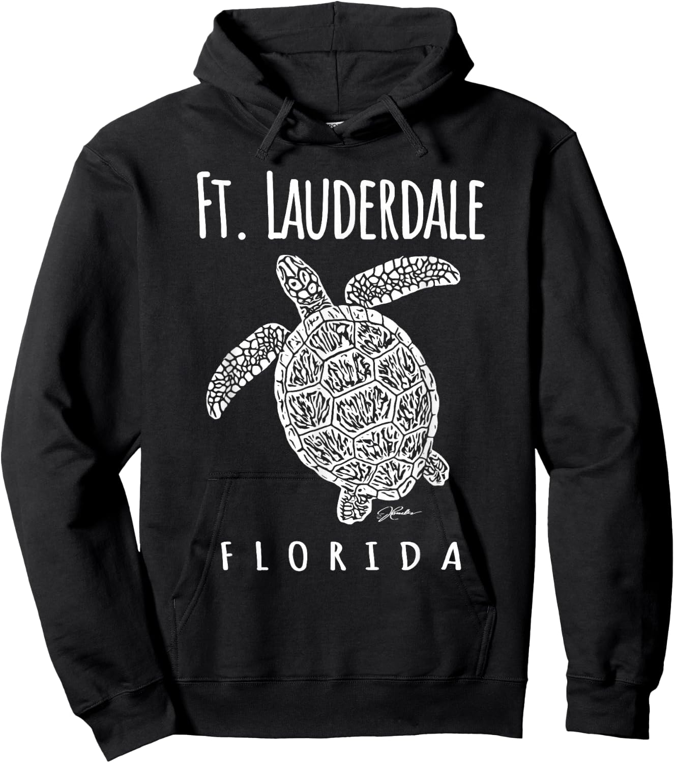 JCombs: Ft. Lauderdale, FL, Sea Turtle, Beach Hoodie - Hoodie | Black