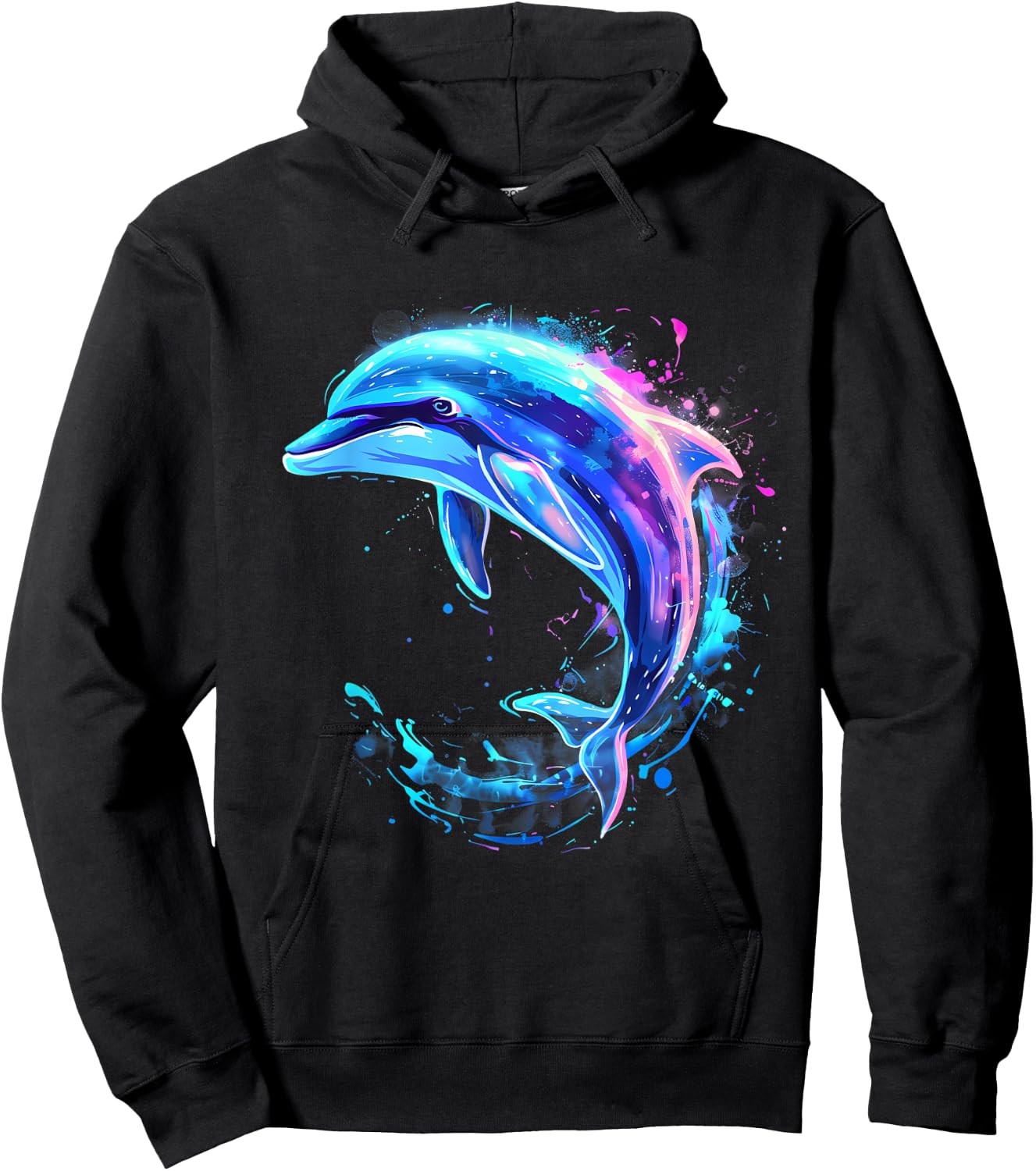 Sea Ocean Animal Art Dolphin Sea Ocean Dolphin Artwork Ocean Sea Animal Lover Black S Classic Hoodie - Hoodie | Black