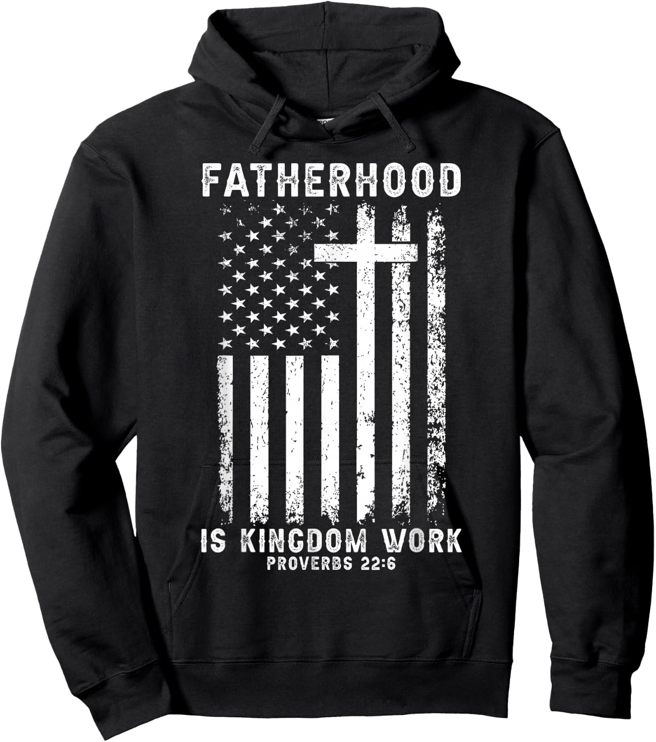Fatherhood is Kingdom Work Jesus Dad Fathers Day Men Hoodie - Hoodie | Black
