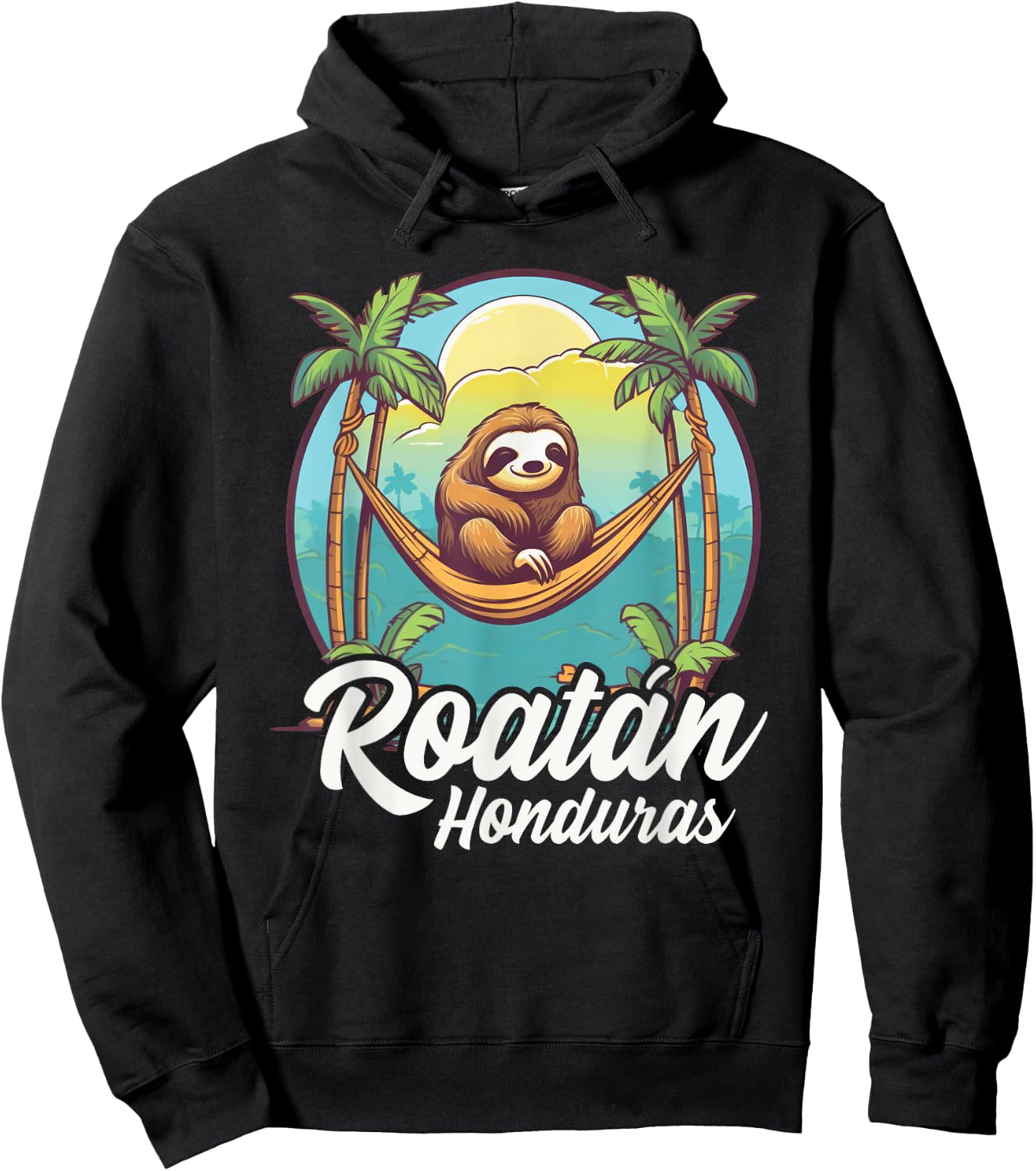 Roatan Sloth, Roatan Honduras Sloth, Roatan Hoodie - Hoodie | Black