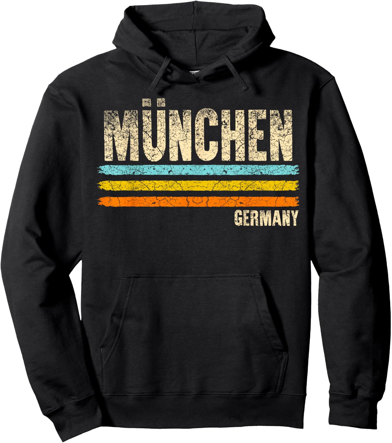Munich München Bavaria Germany German Retro City Hoodie - Hoodie | Black