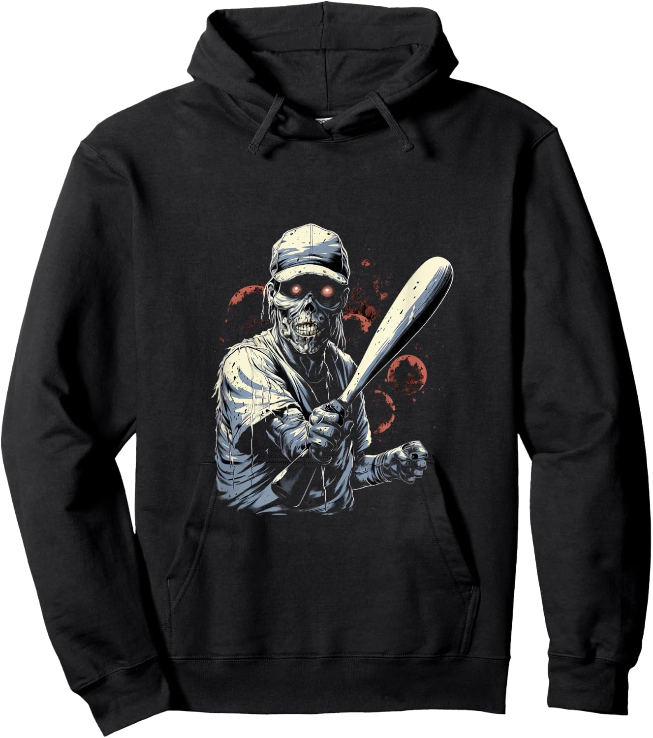 Zombie Playing Baseball Halloween Baseball Player Hoodie - Hoodie | Black
