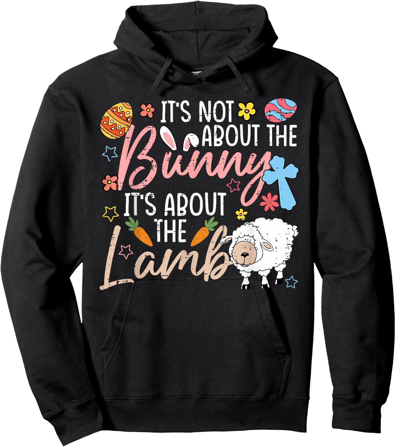 It's Not About The Bunny It's About The Lamb Cute Easter Hoodie - Hoodie | Black