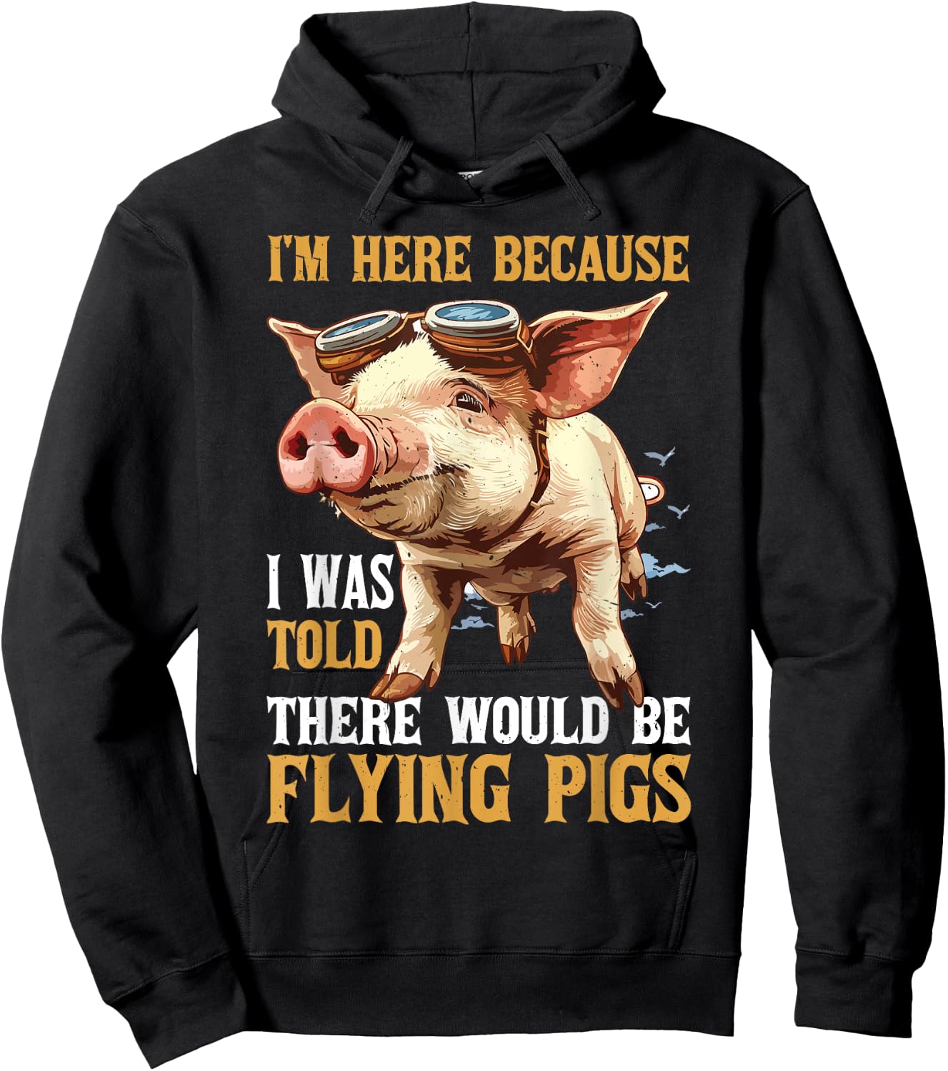 I'm Here Because I Was Told There Would Be Flying Pigs _ Hoodie - Hoodie | Black