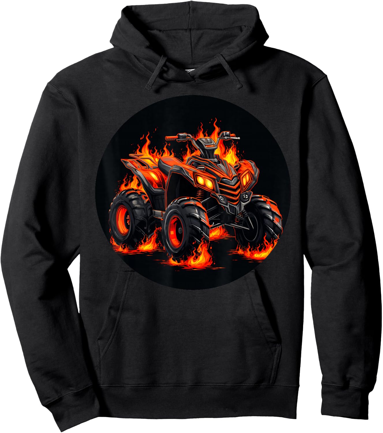 Cool brennendes Quad mit Flammen für Jungen und Mädchen Hoodie - Hoodie | Black
