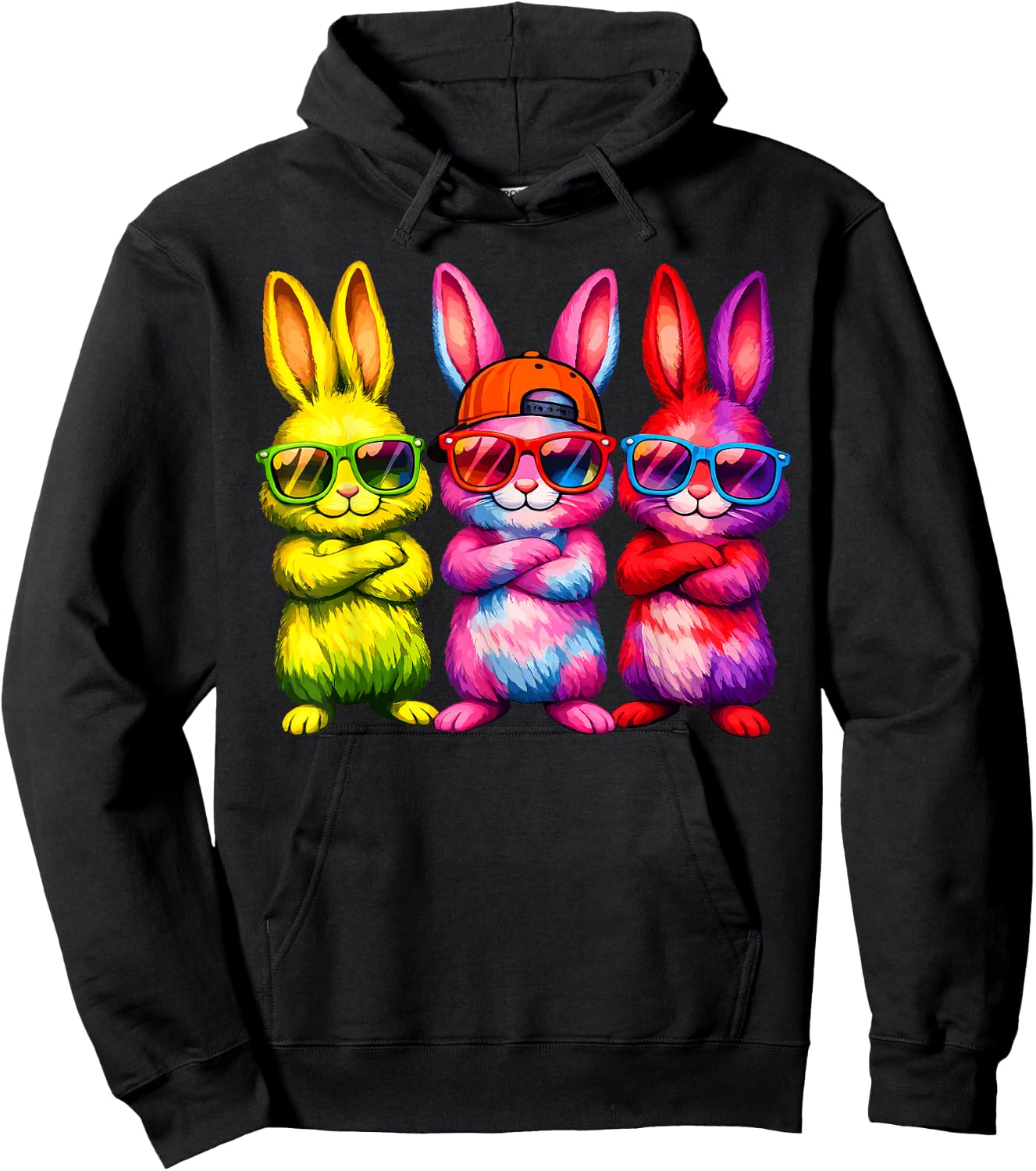 Lustige Osterhase Coole Hasen Kinder für Ostern Jungen Mädchen Hoodie - Hoodie | Black
