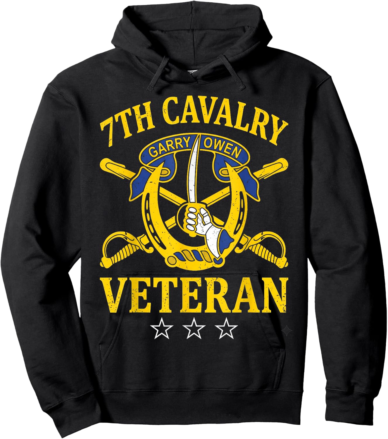 7th Cavalry Regiment Veteran Patriotic Flag Veterans Day Hoodie - Hoodie | Black