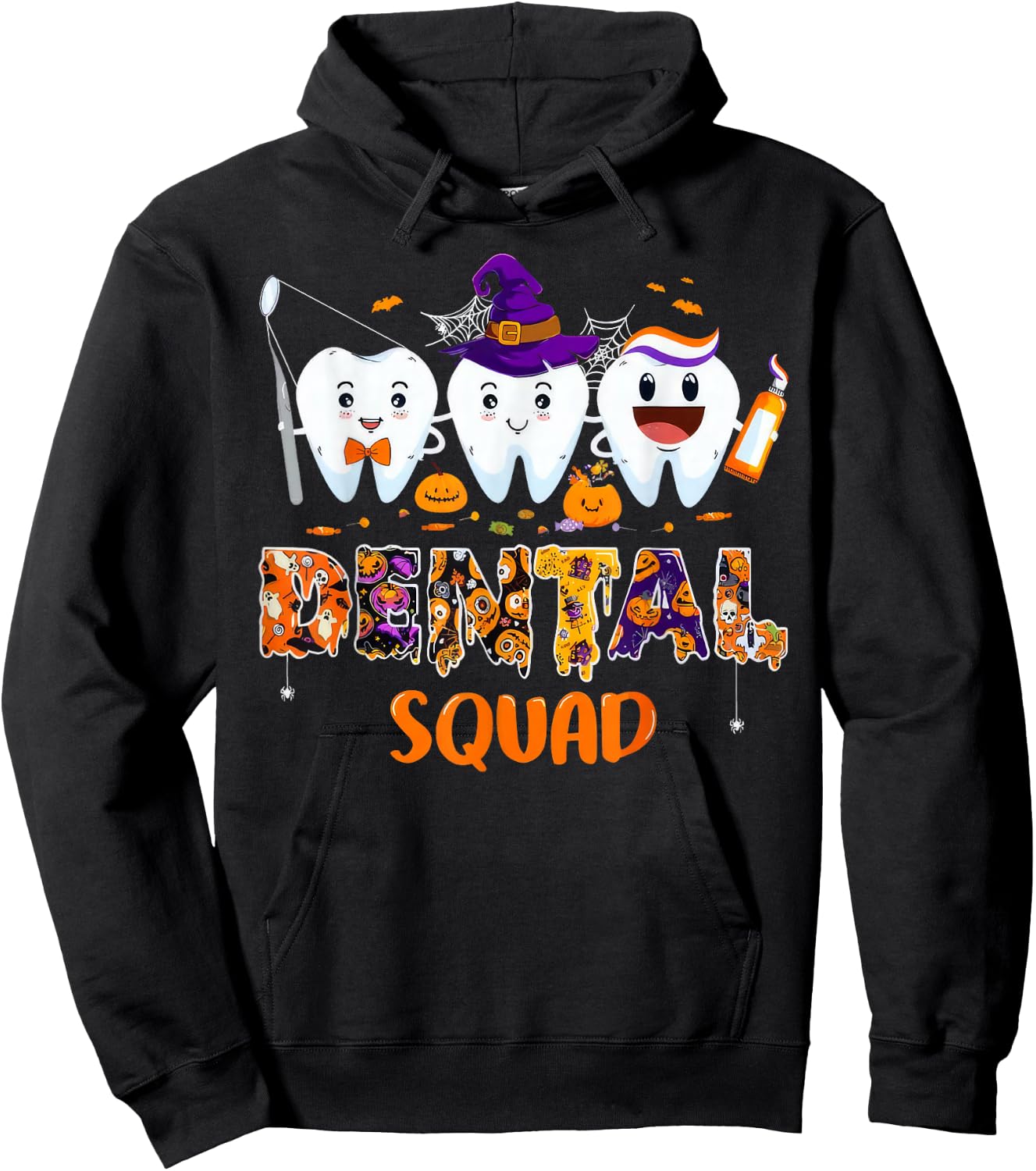Dental Squad Pediatric Dentist Teeth Halloween Party Hoodie - Hoodie | Black