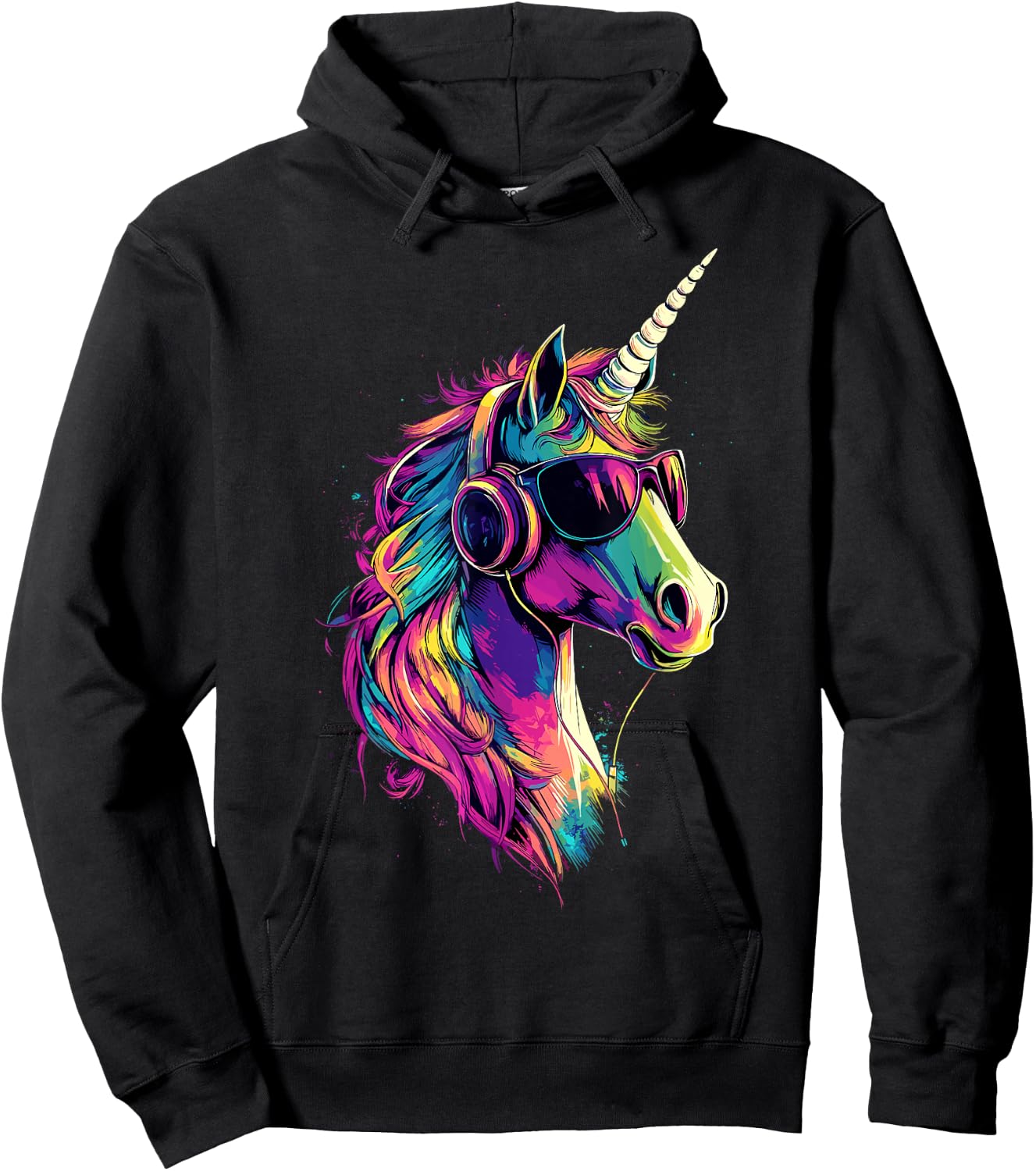 Unicorn Colourful Rainbow Rider Horses Riding Unicorns , black Hoodie - Hoodie | Black