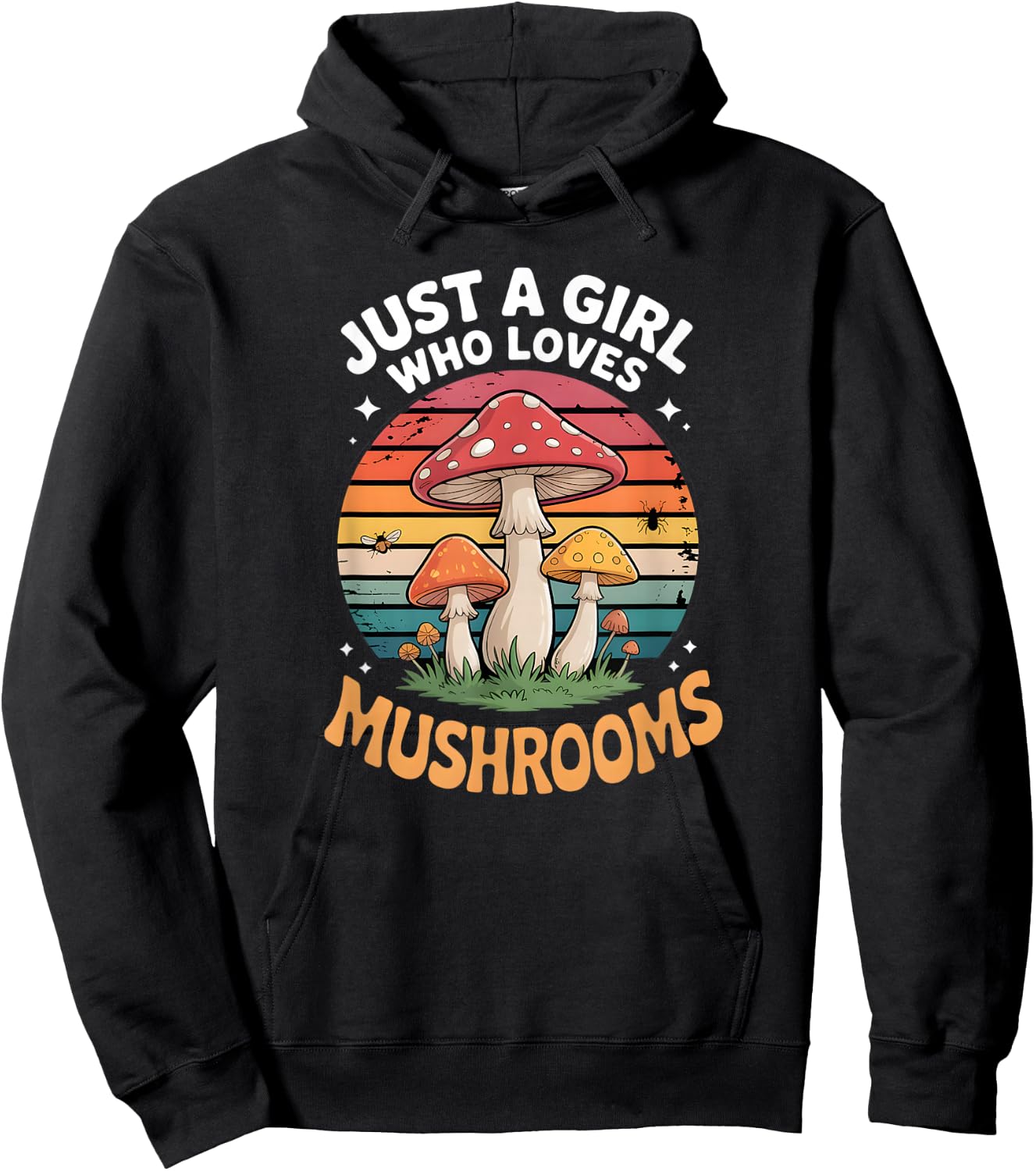 Girls Mushroom Hoodie - Hoodie | Black