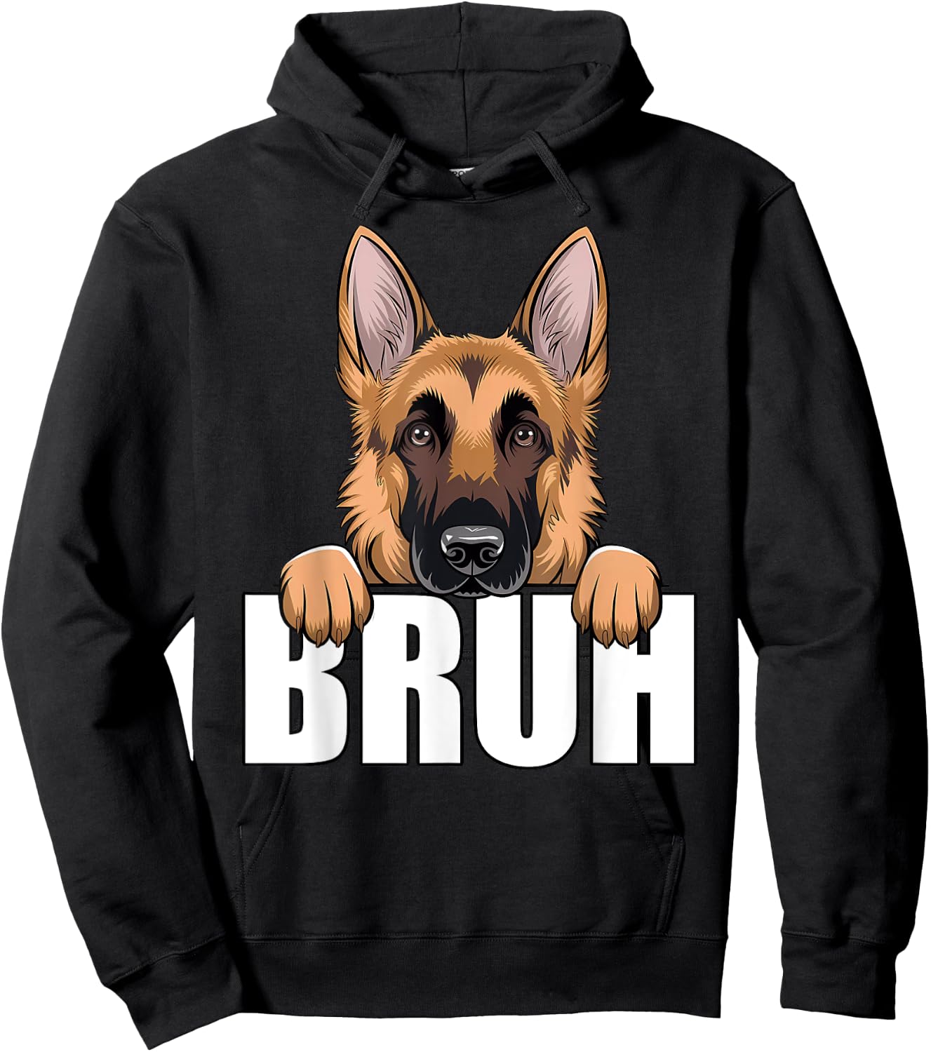 Funny German Shepherd Bruh Cute GSD Dog Lover Men Boys Kids Hoodie - Hoodie | Black