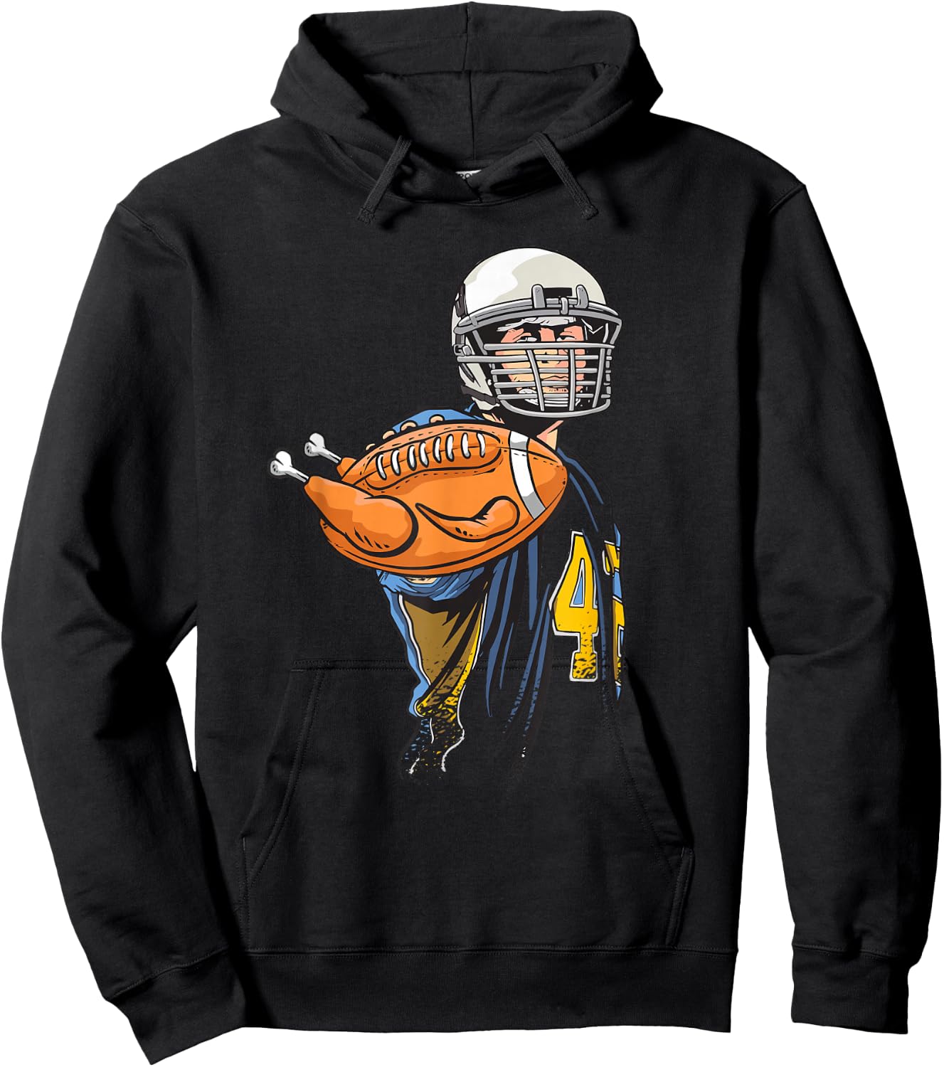 Thanksgiving Football Player Turkey - Thanksgiving Football Hoodie - Hoodie | Black
