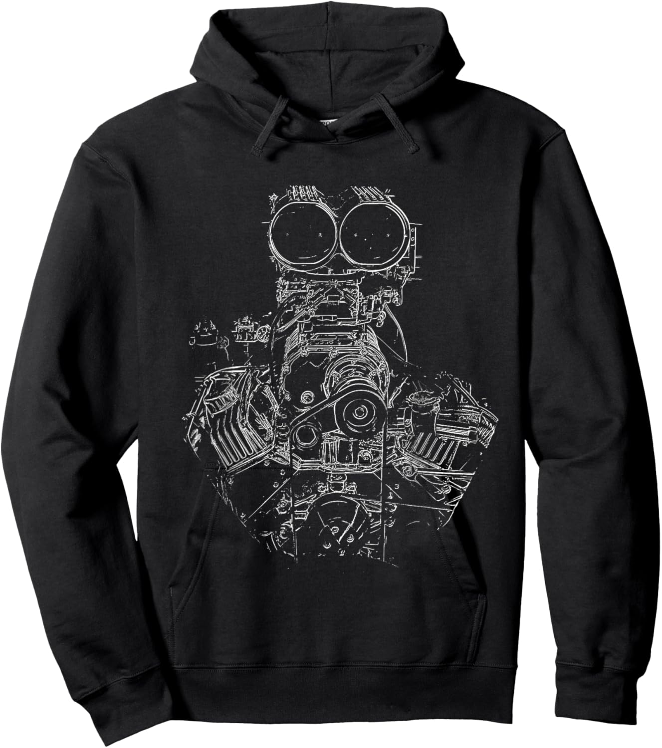 Vintage Hot Rod Engine Hoodie - Hoodie | Black