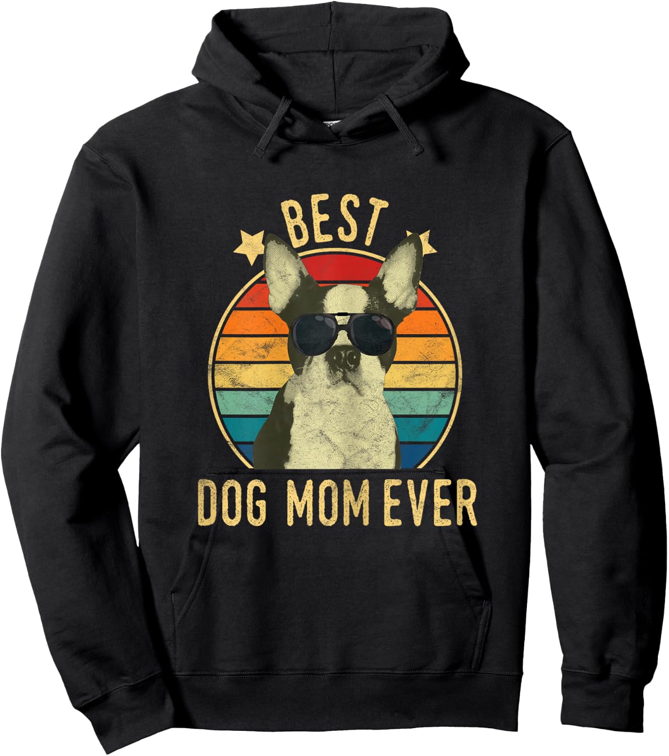 Best Dog Mom Ever Boston Terrier Mother's Day Gift Hoodie - Hoodie | Black