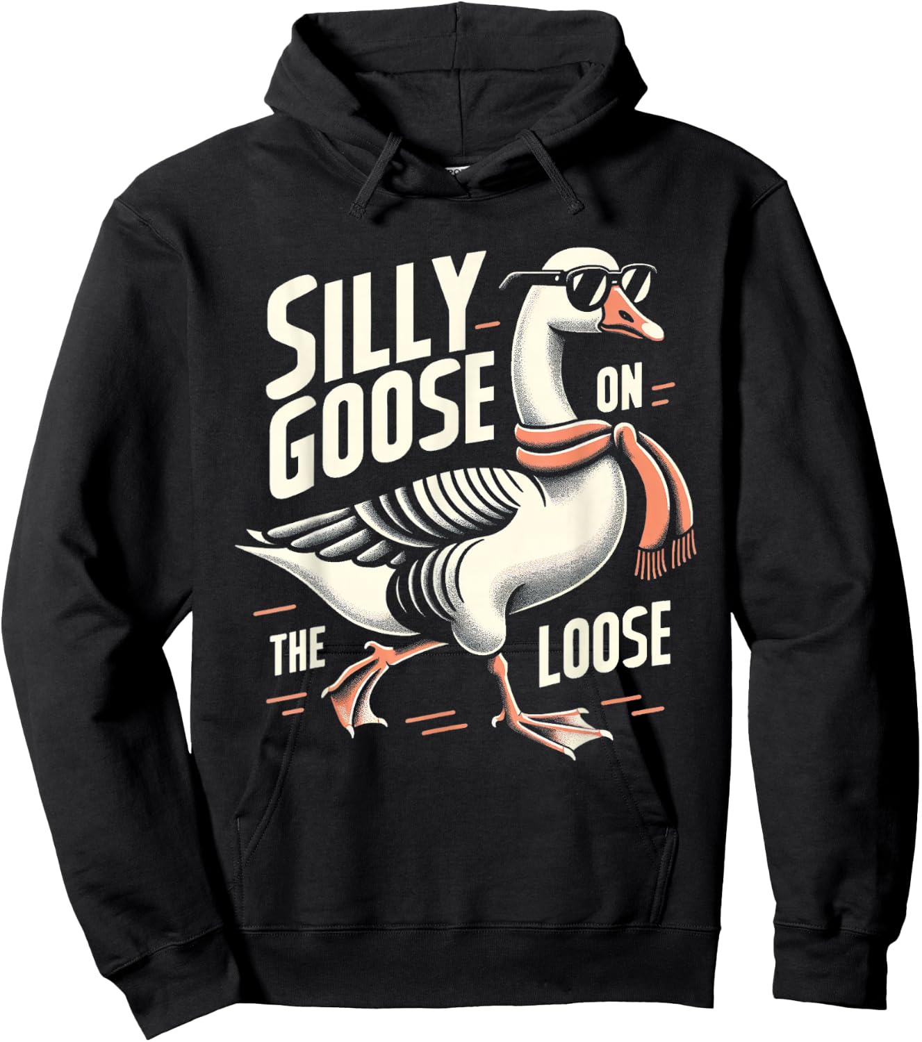 Funny Graphic Shirts Men Women Duck Silly Goose On The Loose Hoodie - Hoodie | Black
