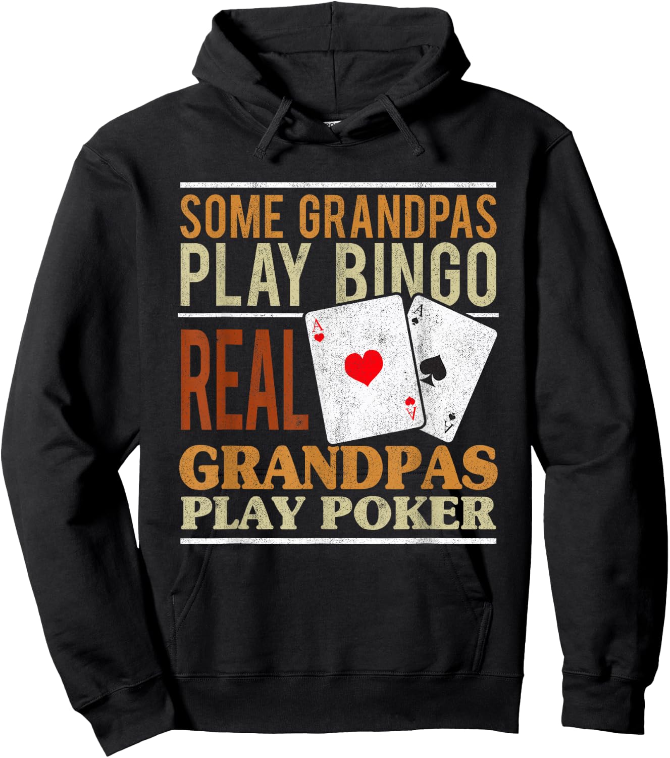 Poker Texas Holdem Real Grandpas Play Poker Funny Granddad Hoodie - Hoodie | Black