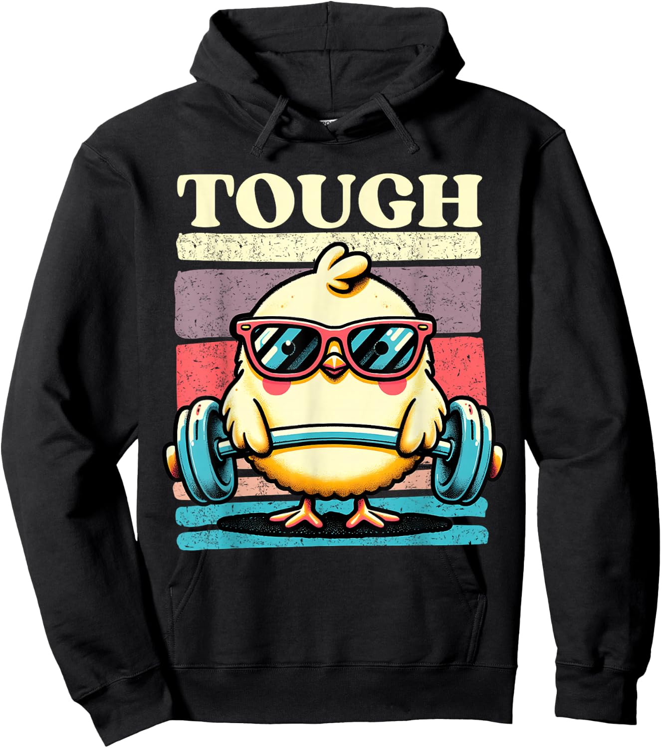 Funny Baby Chick Gym Teen Girls Women One Tough Chick Hoodie - Hoodie | Black