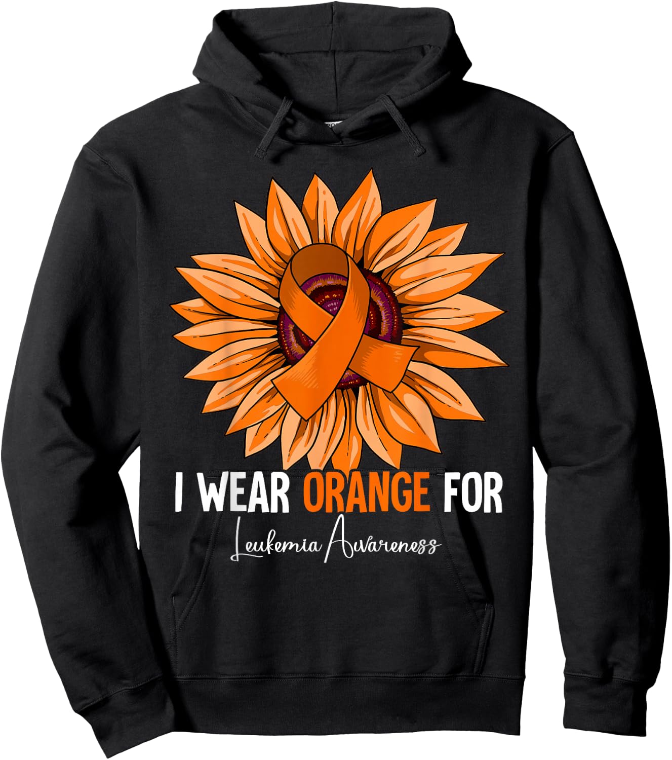 I Wear Orange For Leukemia Awareness Hoodie - Hoodie | Black