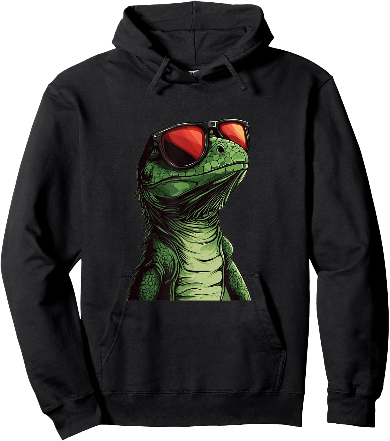 Trendsetting Reptile Lizard with Glasses for Animals Lovers Hoodie - Hoodie | Black