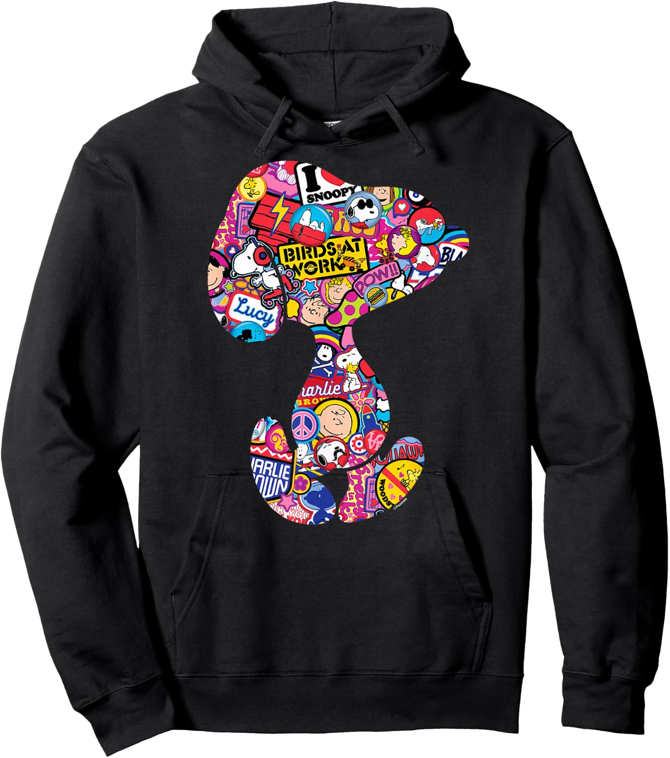 Peanuts Snoopy Silhoutte Pattern , black Hoodie - Hoodie | Black