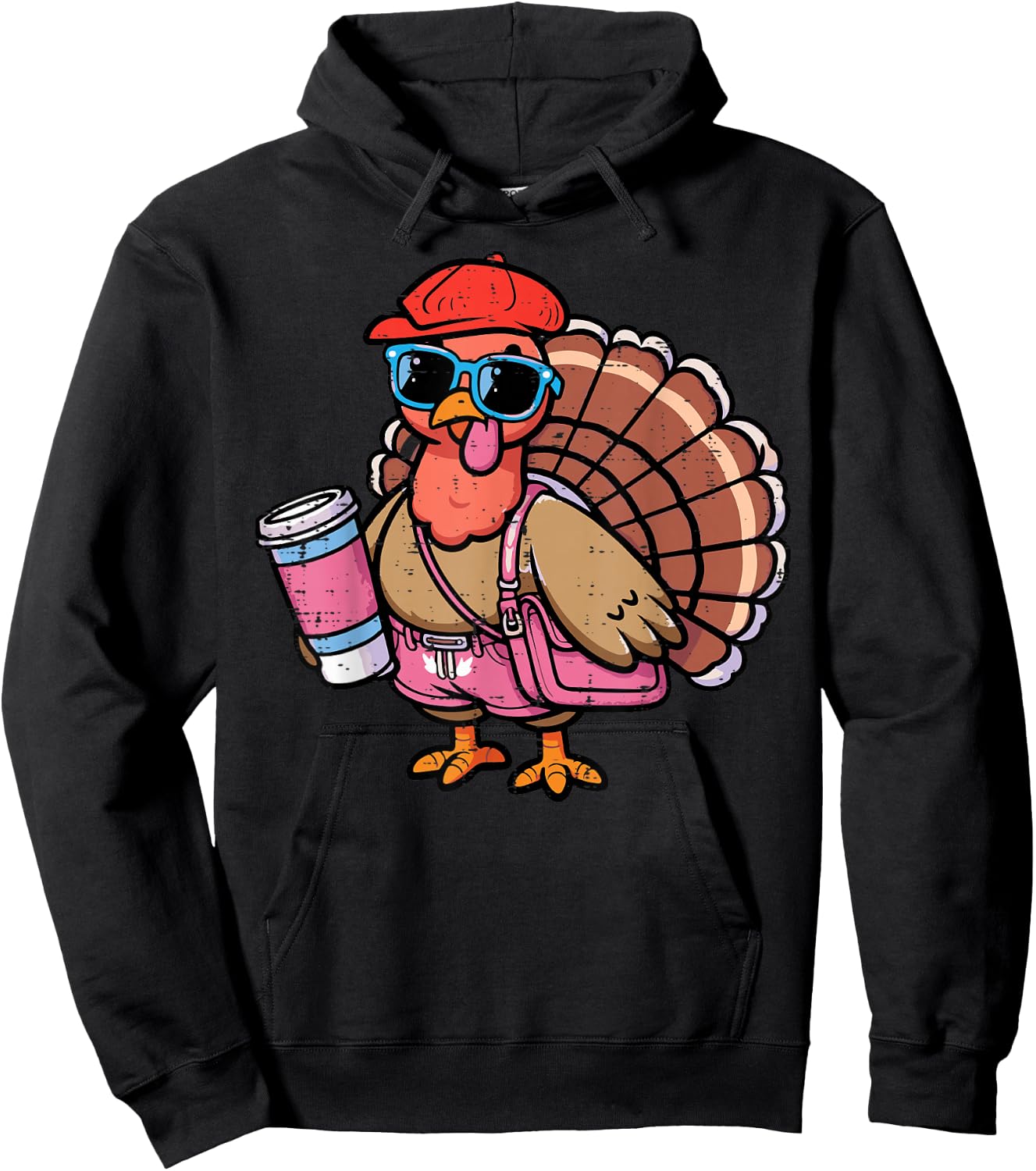 Thanksgiving Bougie Turkey Funny Boujee Fall Women Kids Men Hoodie - Hoodie | Black