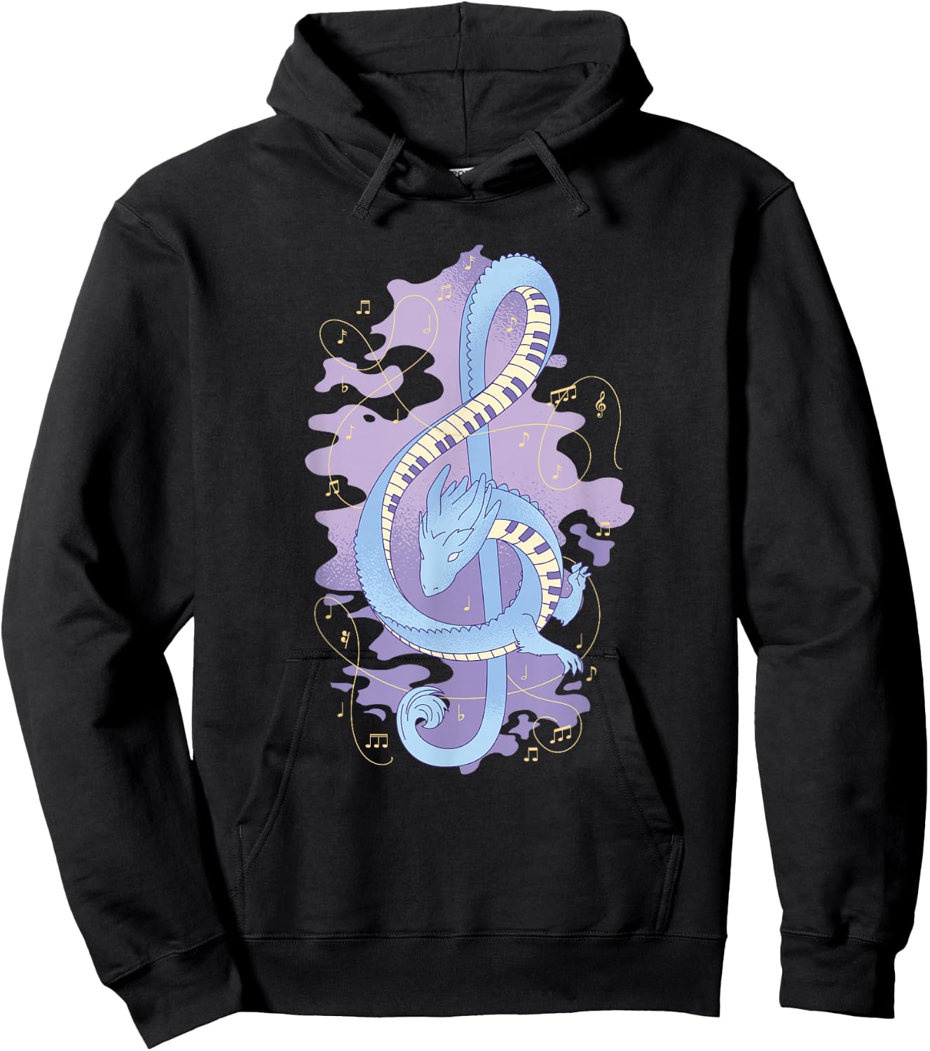 Dragon Clef Piano Player Music Teacher Student Graphic Men Women Girls Kids Hoodie - Hoodie | Black