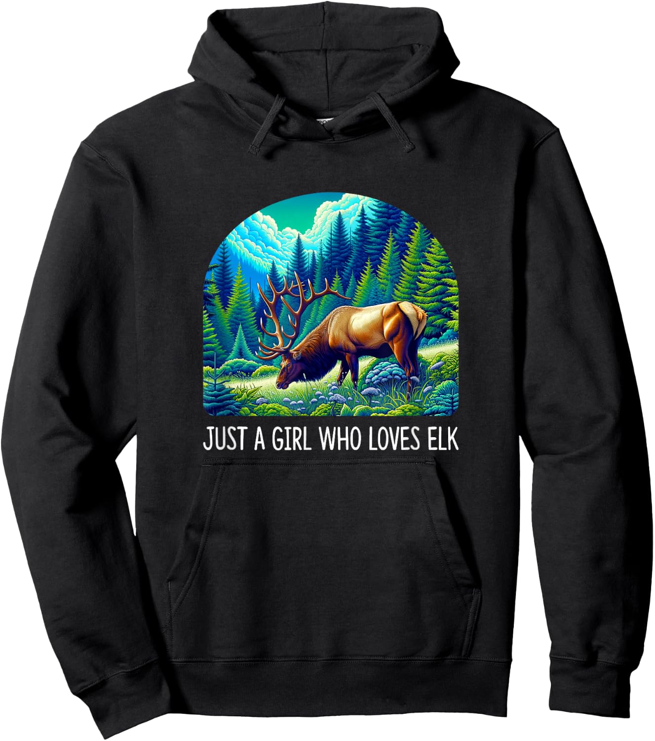 Just A Girl Who Loves Elk Hoodie - Hoodie | Black