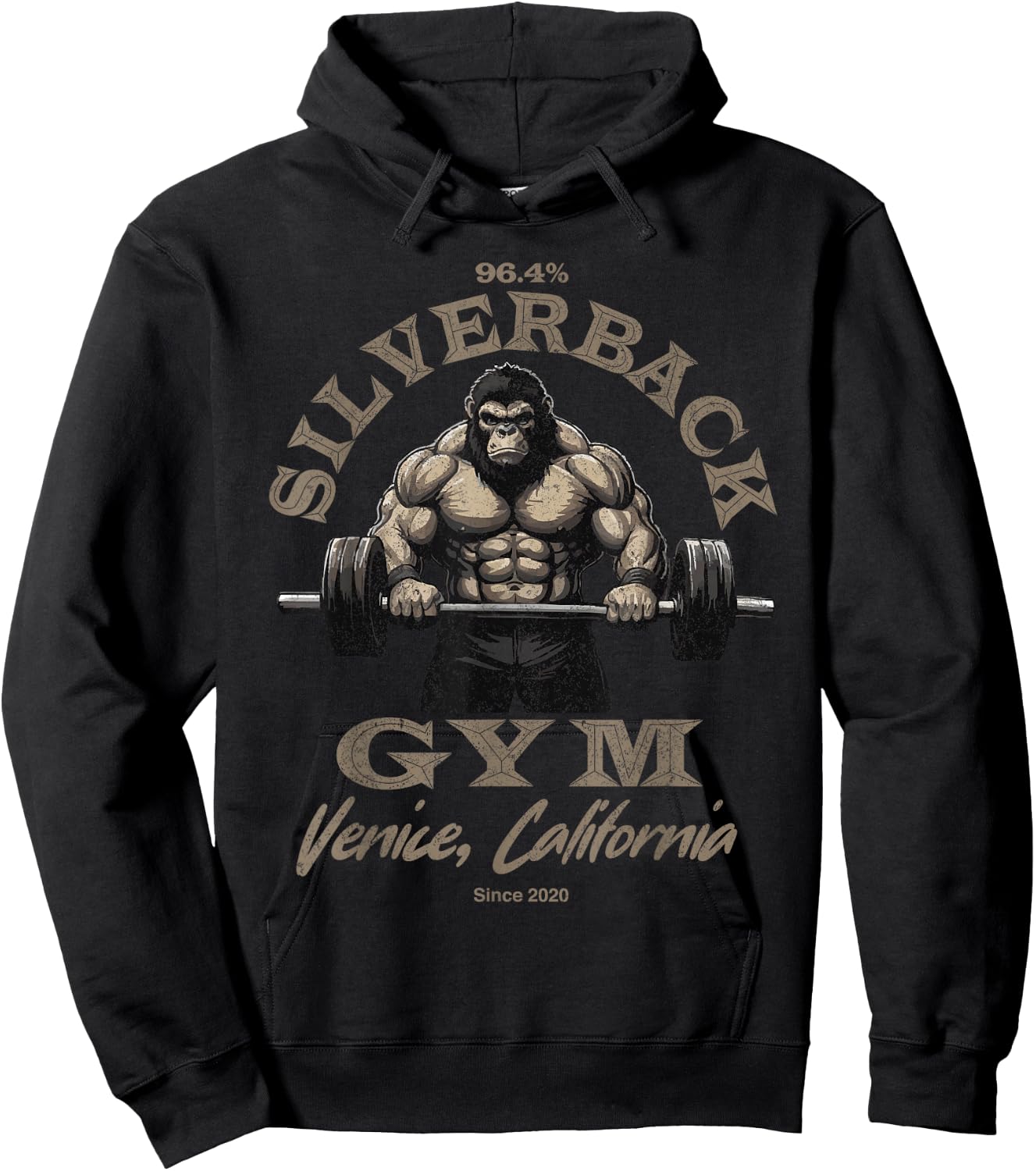 96.4% Silverback Gorilla Fitness Wear Bodybuilding Gym , black, S Hoodie - Hoodie | Black