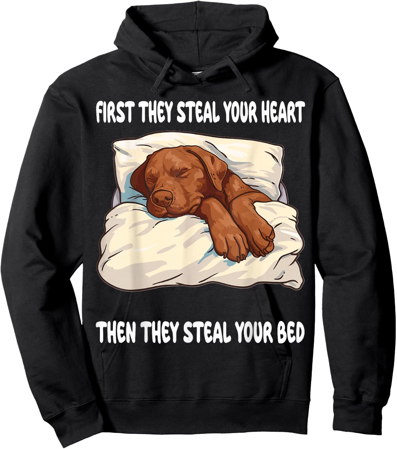Chesapeake Bay Retriever Sleeping Pajamas Nightgown Hoodie - Hoodie | Black