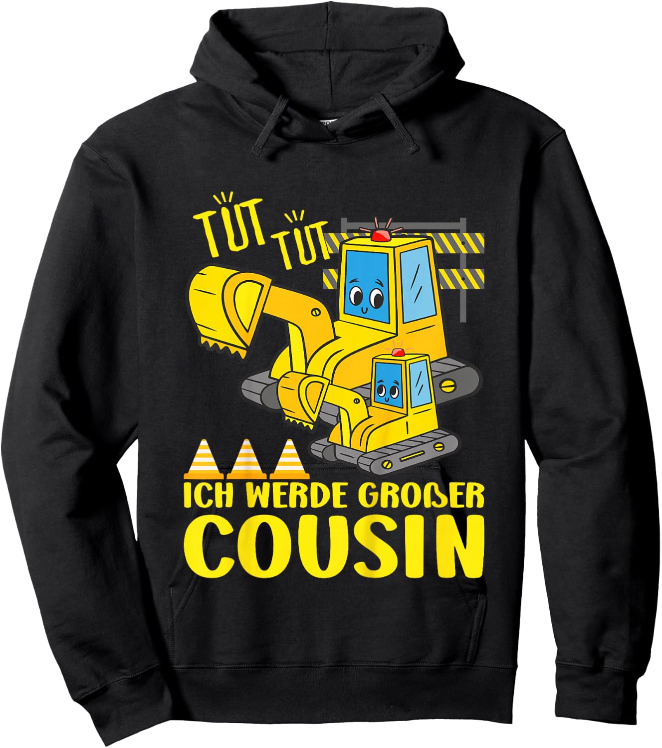 with German Text "Ich Werde Großer Cousin 2026/2027" Digger Soon Hoodie - Hoodie | Black