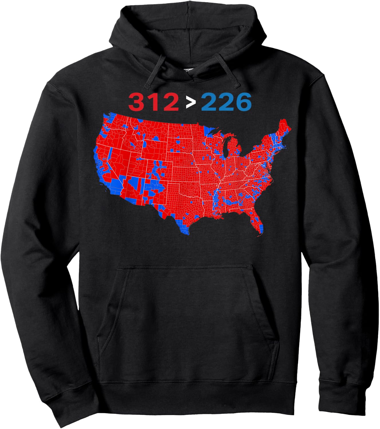 312 226 Red Wave Election Map Hoodie - Hoodie | Black