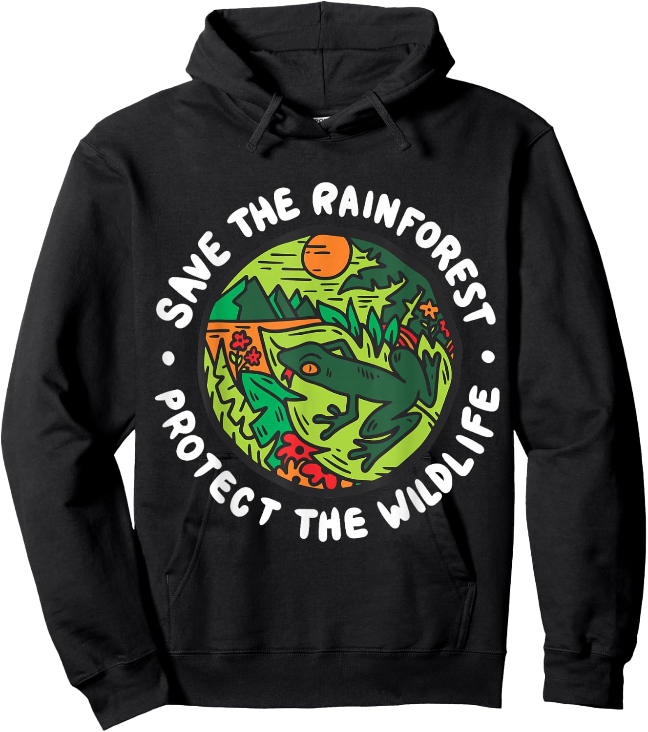 Earth Day Apparel Protect The Wildlife Save The Rainforest Environmental -Adults Hoodie - Hoodie | Black