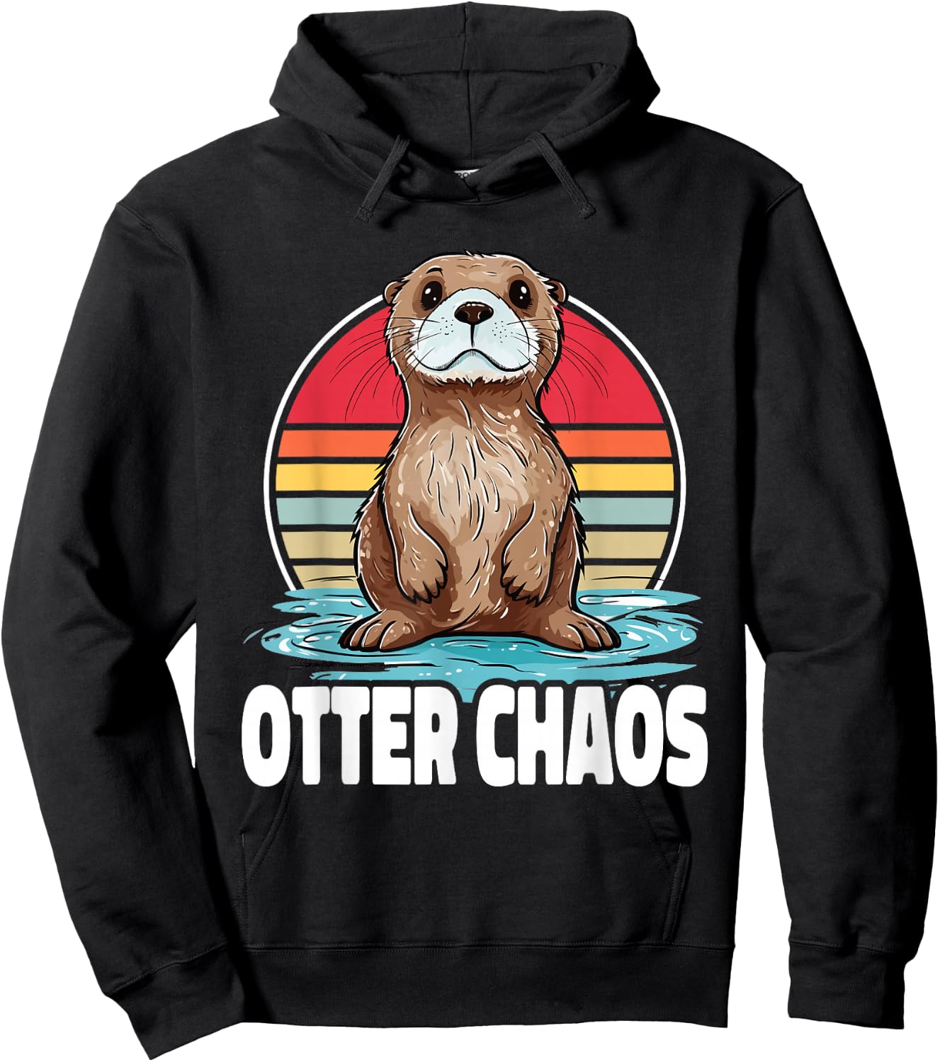 Otter Chaos Cute Otter Hoodie - Hoodie | Black