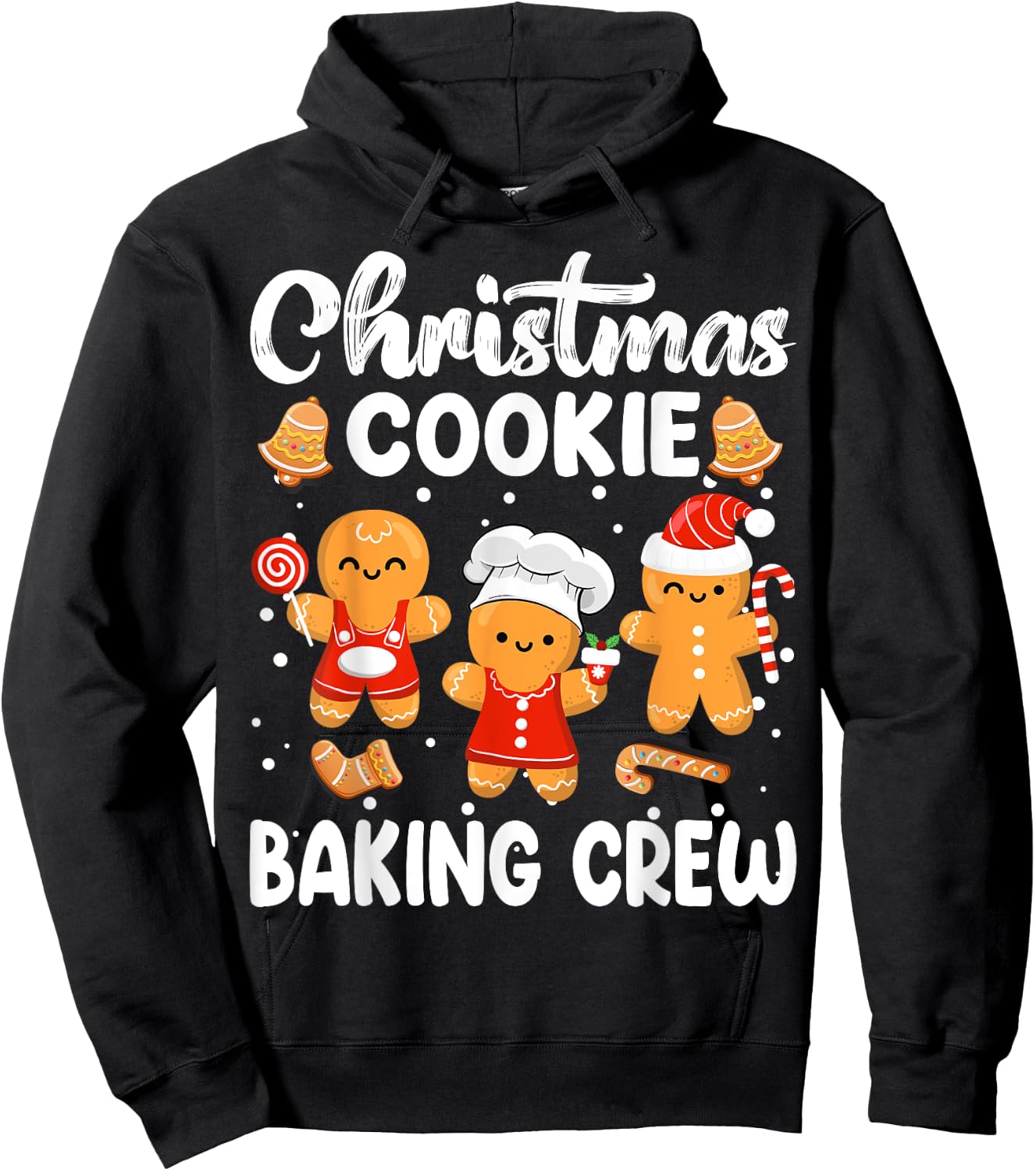 Cookie Baking Crew Gingerbread Christmas Family Matching Hoodie - Hoodie | Black