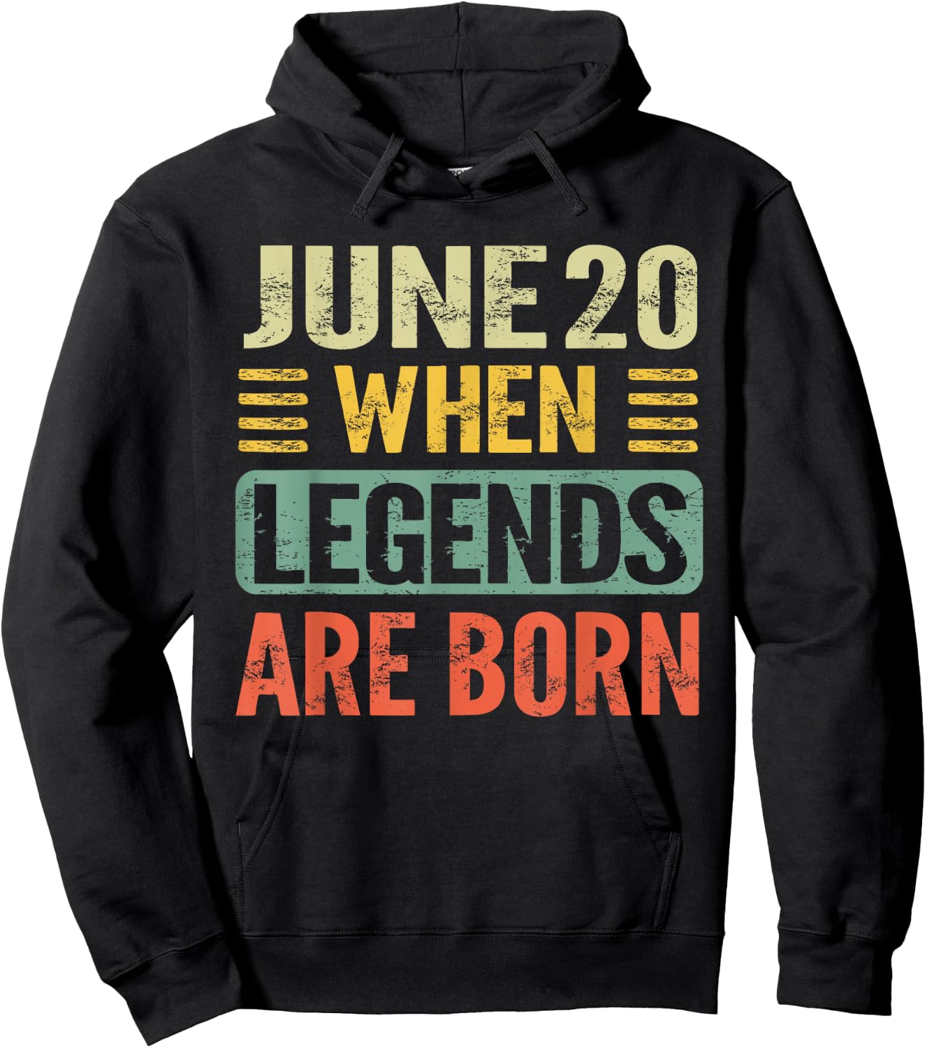 Legends are Born On June 20th Vintage Birthday Jun 20 Hoodie - Hoodie | Black