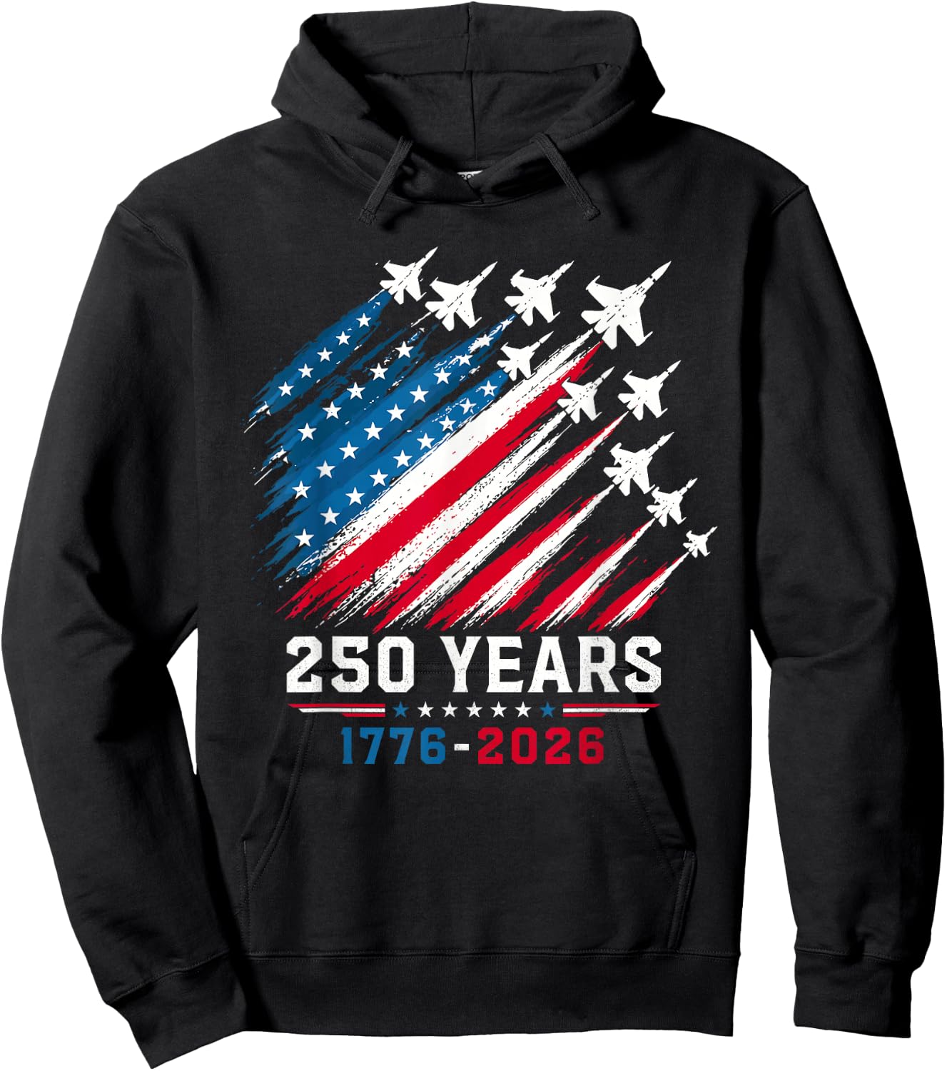 250th Anniversary USA Patriotic 250 Years American 4th July Hoodie - Hoodie | Black