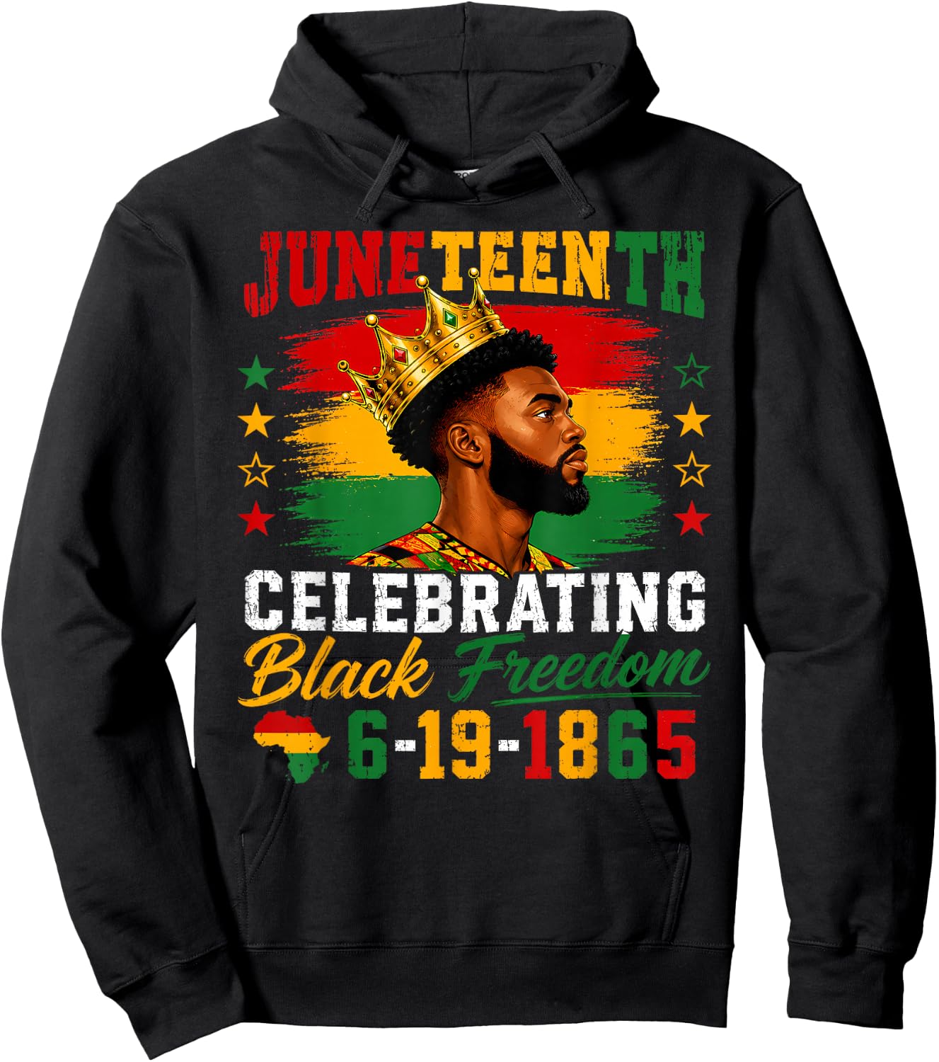 Juneteenth Shirts Men Black King Black American Freedom 1865 Hoodie - Hoodie | Black