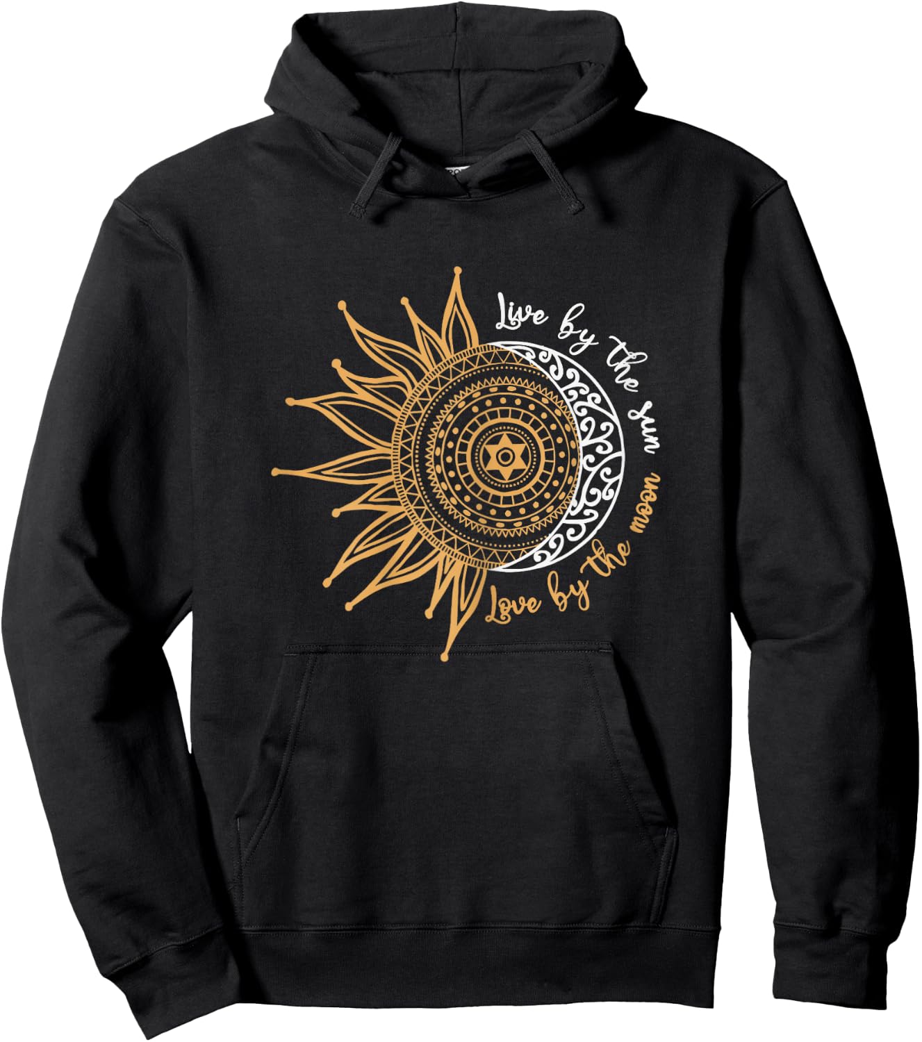 Women's Live By The Sun Love By The Moon Hippie Life Gifts , black, s Hoodie - Hoodie | Black