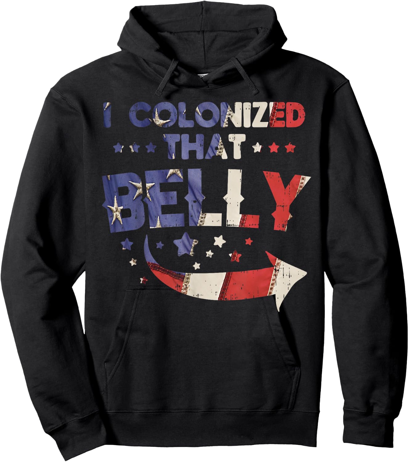I Colonized That Belly 4th Of July Pregnancy Dad Matching Hoodie - Hoodie | Black
