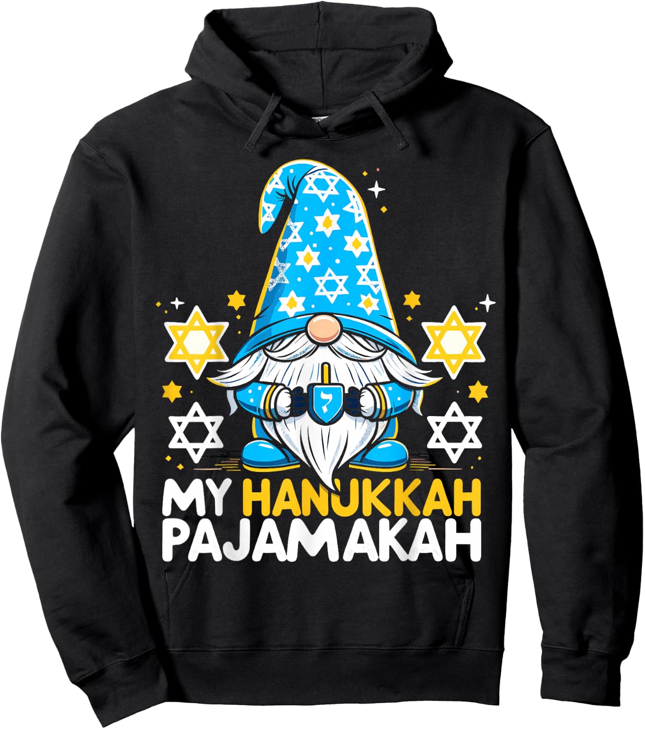 My Hanukkah Pajamakah Funny Chanukah Pajamas Hoodie - Hoodie | Black