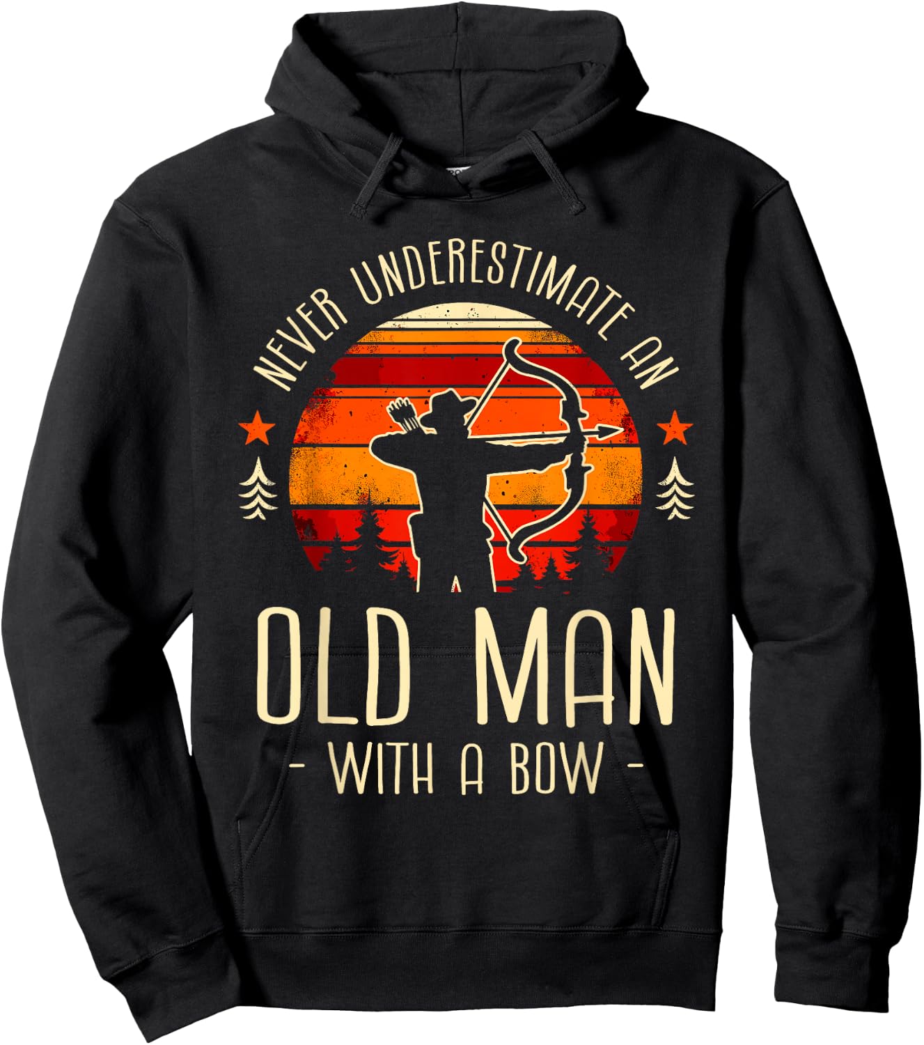 Never Underestimate An Old Man With A Bow Archery Archer Hoodie - Hoodie | Black