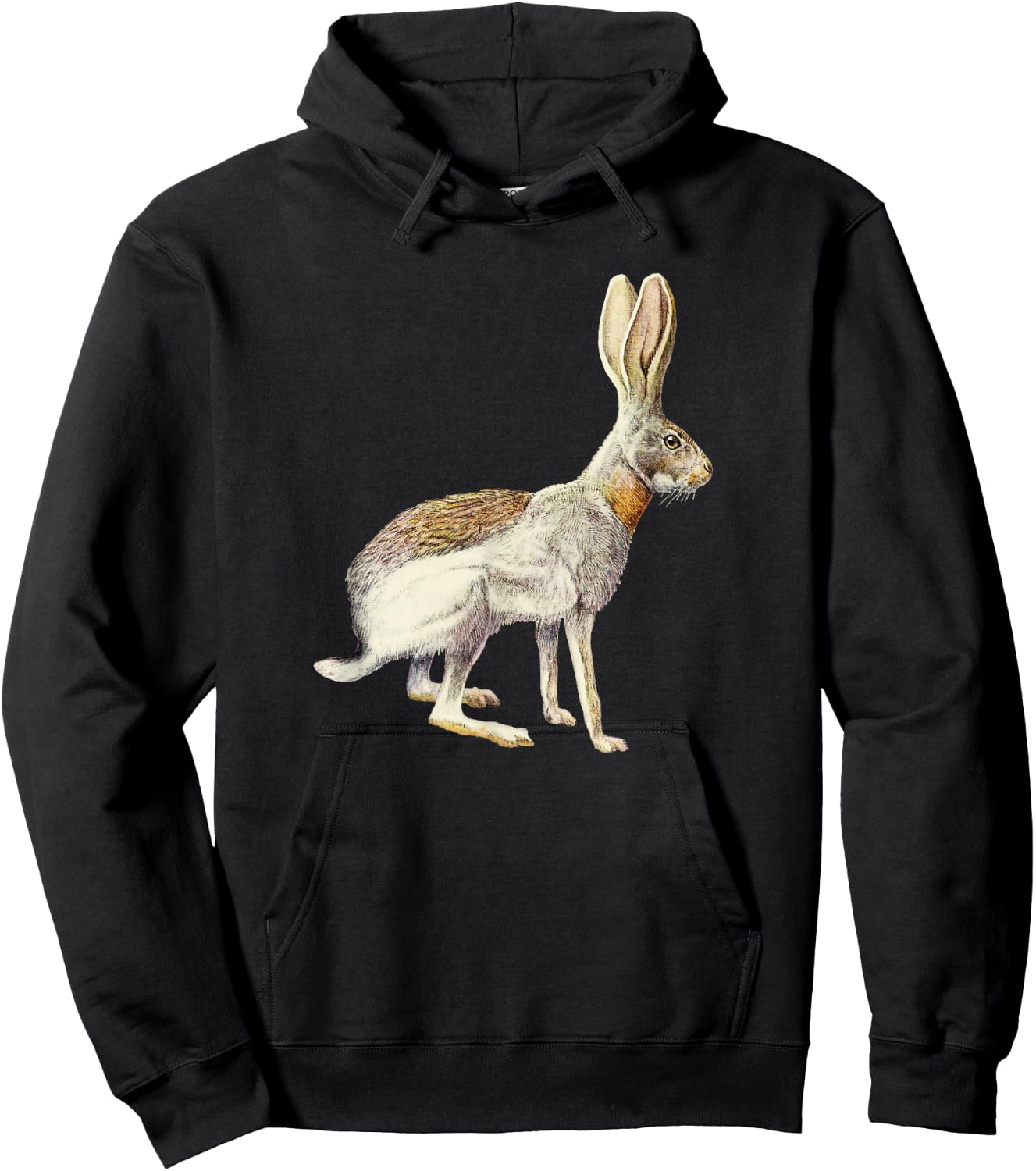 Antelope Jackrabbit Portrait Hoodie - Hoodie | Black