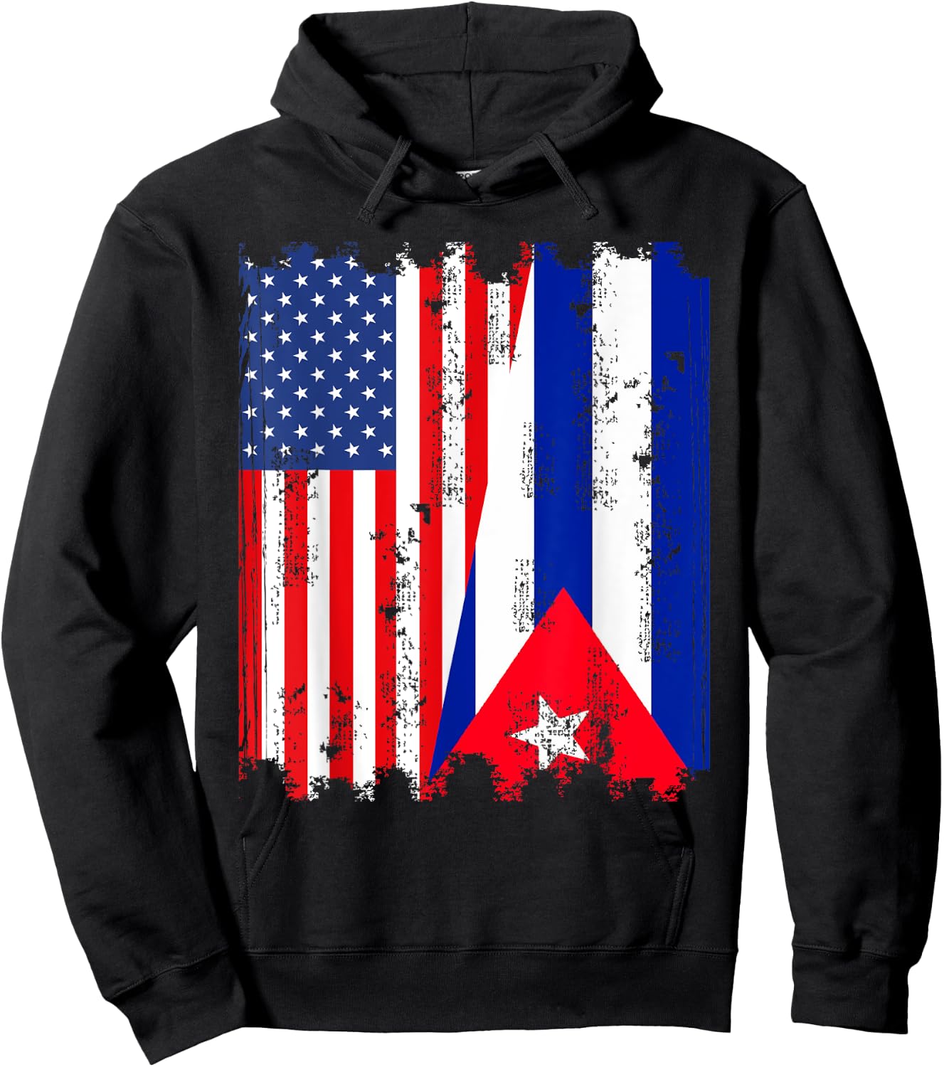 American Flag And Cuban Flag Together Hoodie - Hoodie | Black