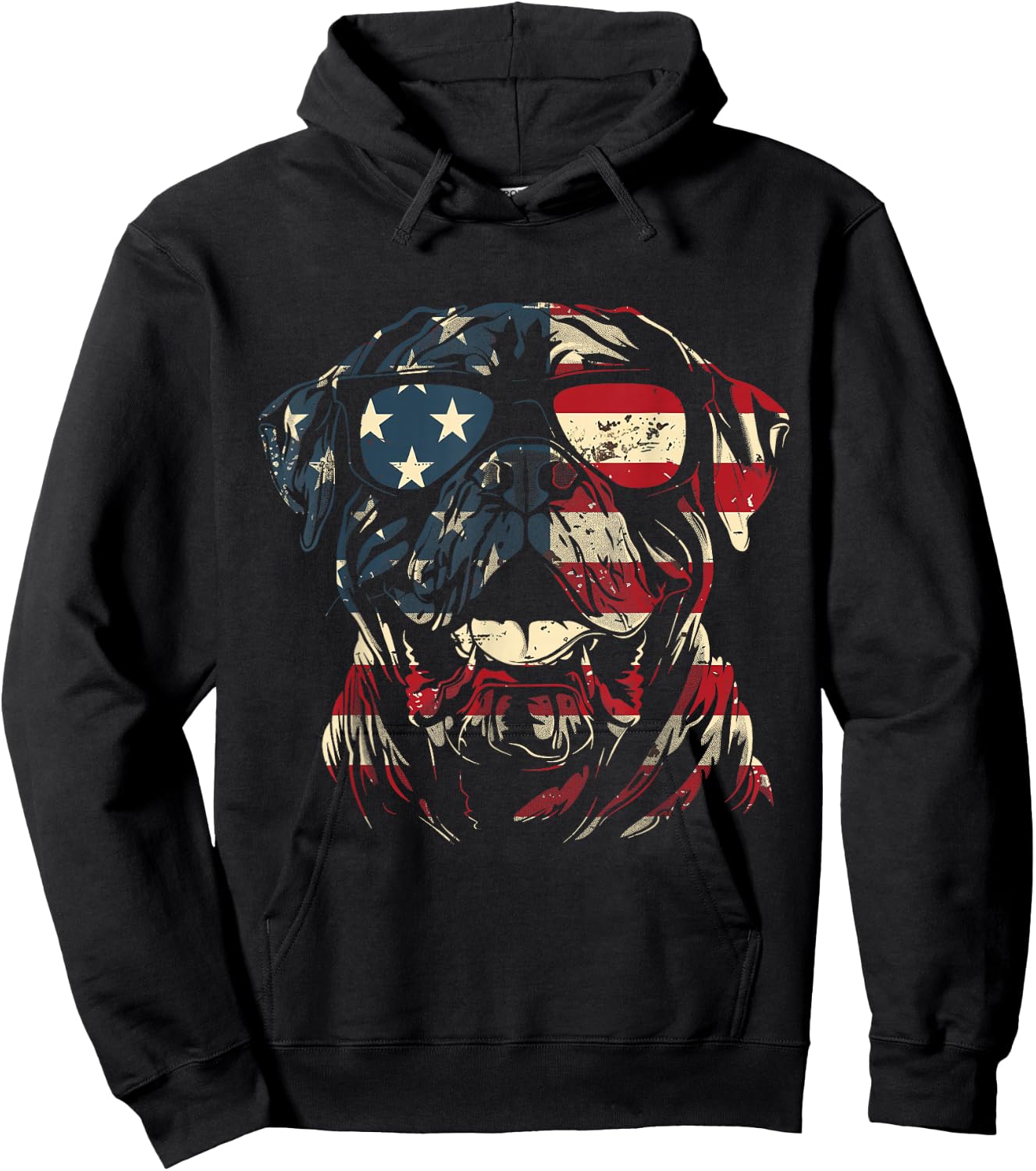 Mastiff Dad American Flag Patriotic Dog Lover Hoodie - Hoodie | Black