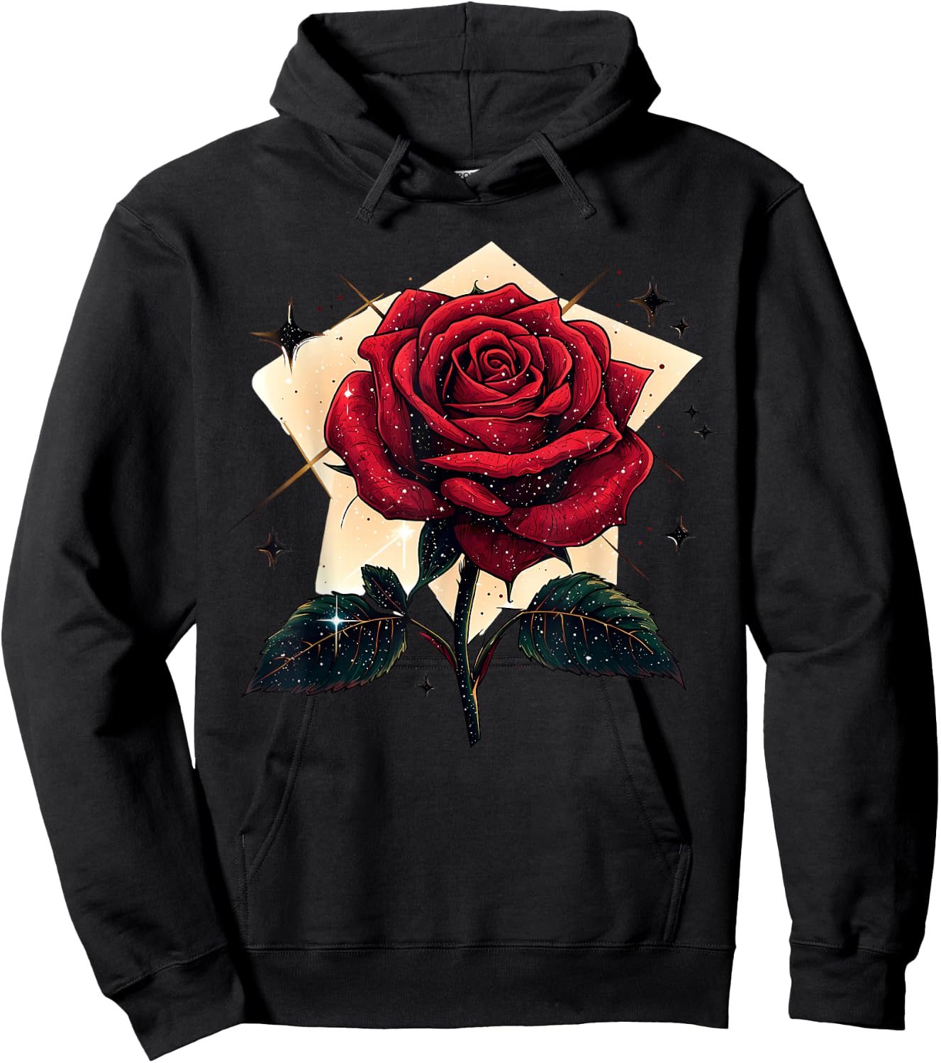 Red Rose Flower Botanist Garden Flower Red Rose Hoodie - Hoodie | Black